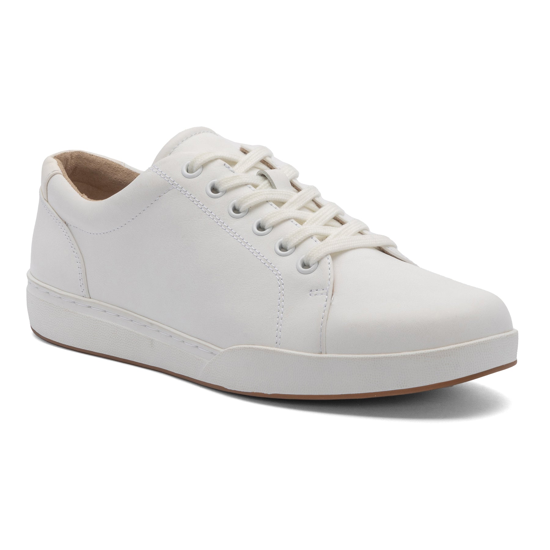 Abeo Addie Neutral White Leather Women's Walking Shoes - Comfortable & Stylish for Work, Travel & Everyday Wear