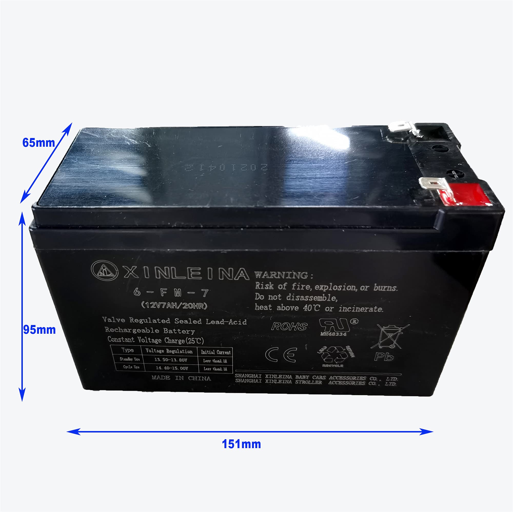 12V 7Ah Rechargeable Battery for Kids Ride-On Cars - Durable VRLA Power for Toy Vehicles