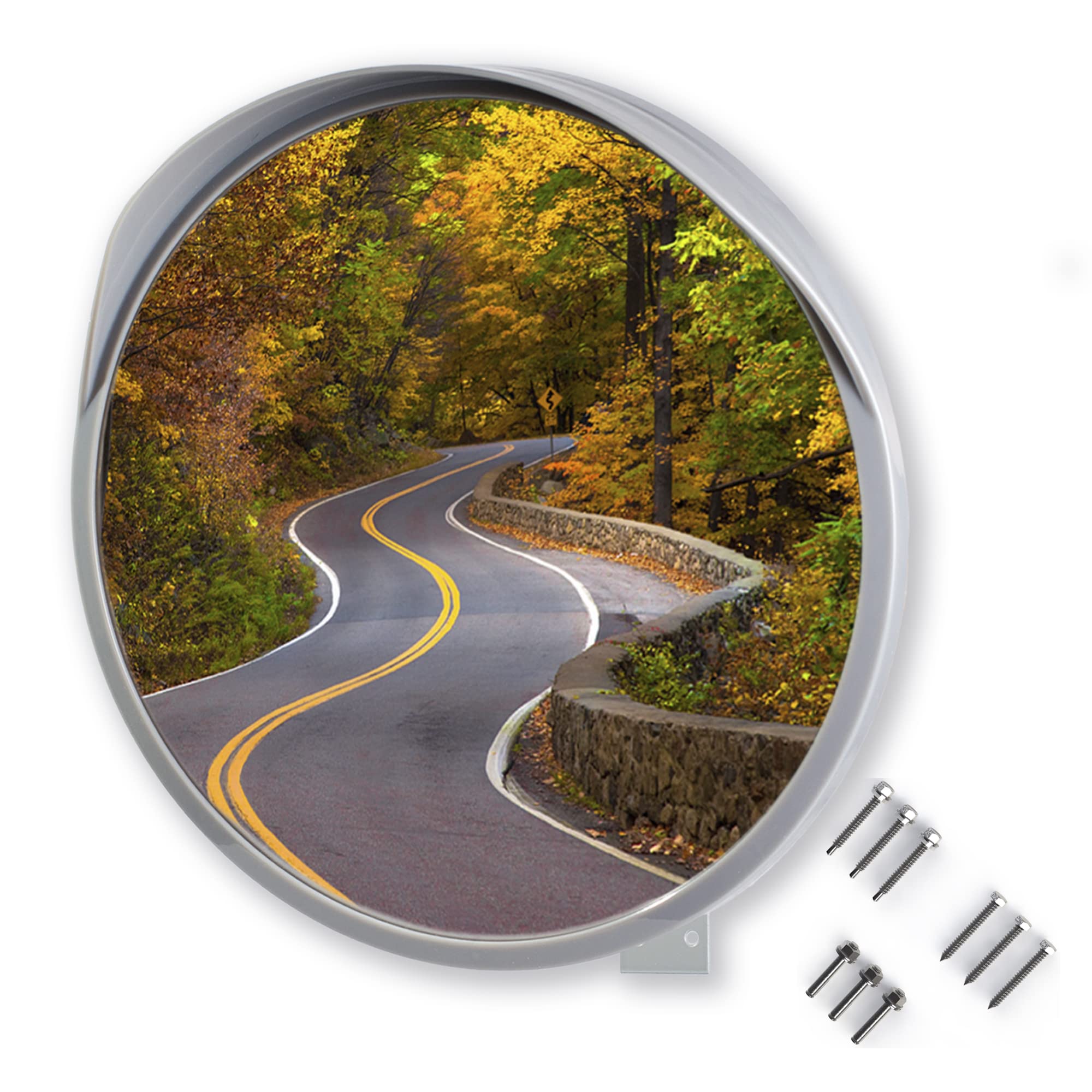 24 Inch Convex Mirror for Traffic Safety - 610mm Wide Angle Security Mirror for Indoor/Outdoor Use - Perfect for Driveways, Parking Lots, Warehouses & Blind Spots