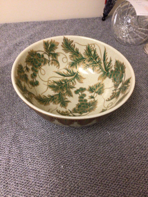 12-Piece Round Decorative Ceramic Bowl Set - Hand-Painted Floral Design for Home Decor, Kitchen Serving, and Party Tableware