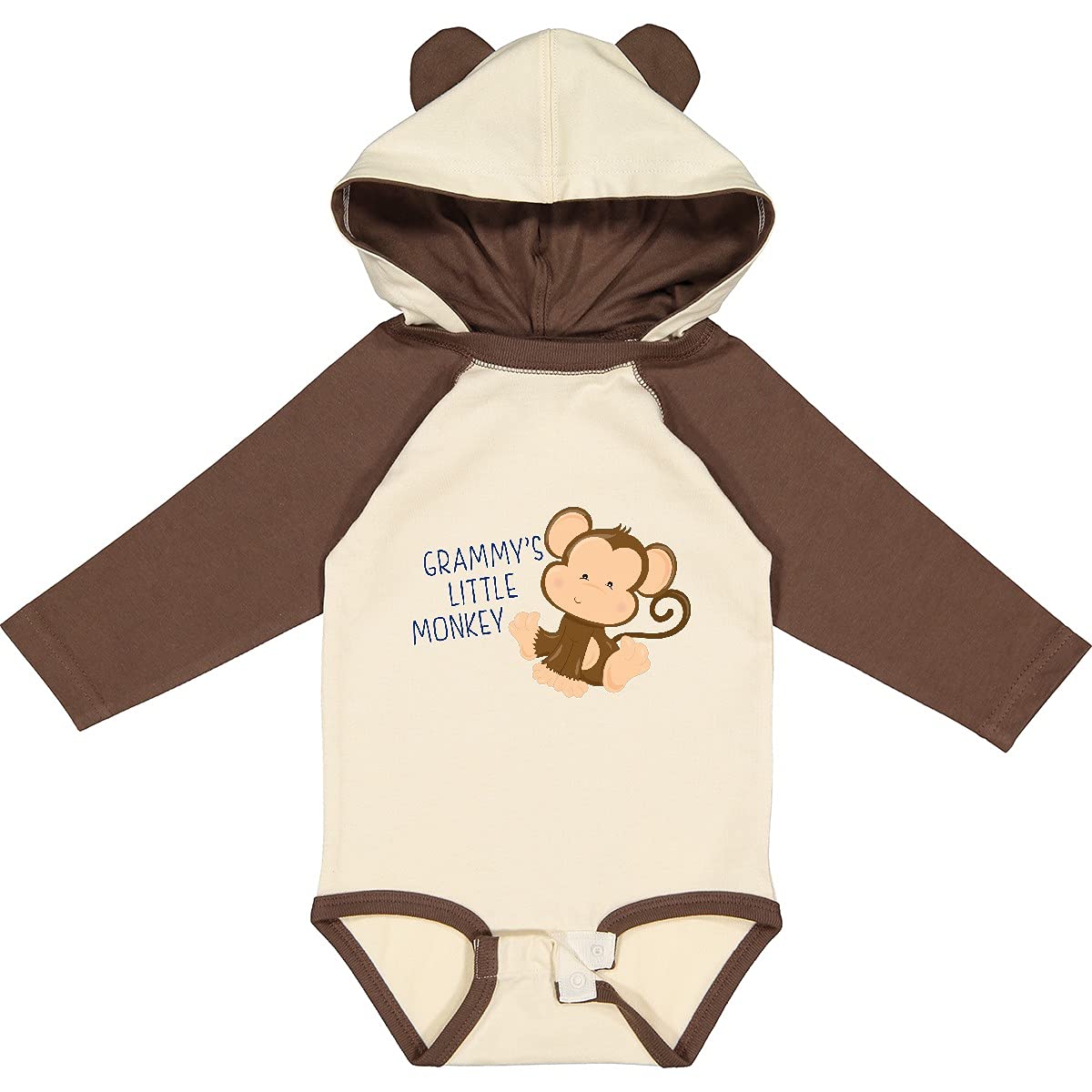 Inktastic Grammy's Little Monkey Long Sleeve Baby Bodysuit - Cute Animal Print Onesie for Newborns & Infants - Perfect for Playtime, Family Photos & Everyday Comfort