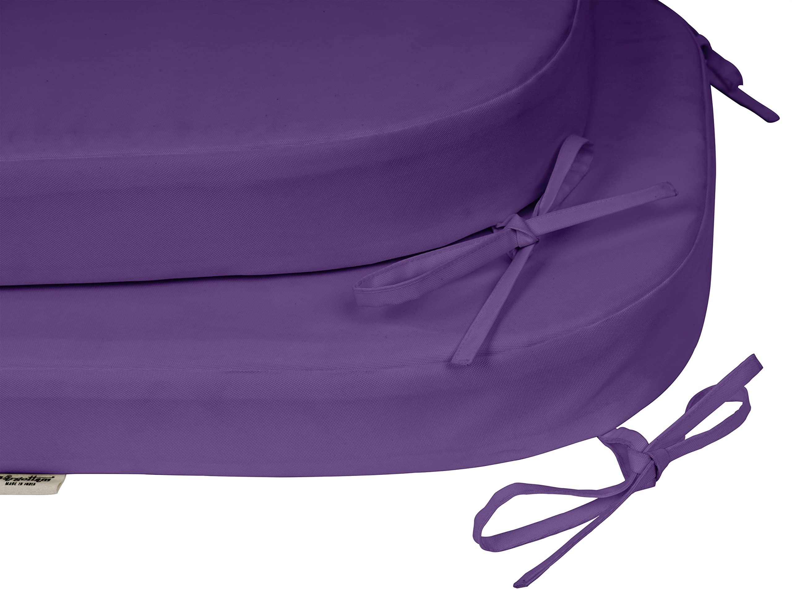 Premium Indoor/Outdoor Chair Cushions 16x18 Inch - Round Back Patio Seat Cushions with Ties for Garden Furniture, Set of 2 (Lavender) - Perfect for Porch, Deck, Balcony & Backyard Relaxation