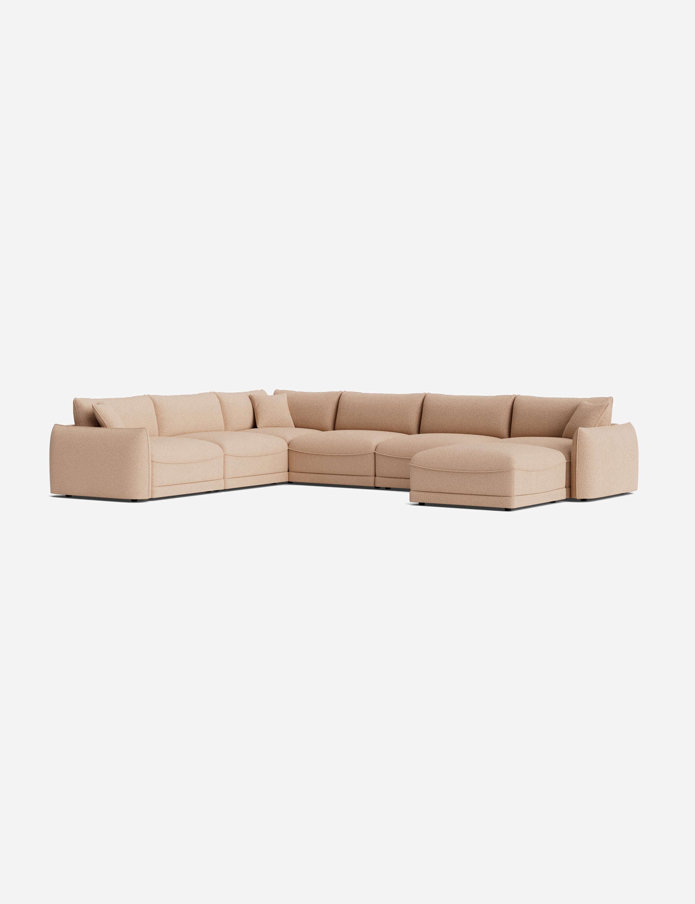 Balmer Modular Corner Sectional Sofa with Ottoman - Modern L-Shaped Living Room Furniture for Small Spaces | Perfect for Apartments, Condos & Family Gatherings