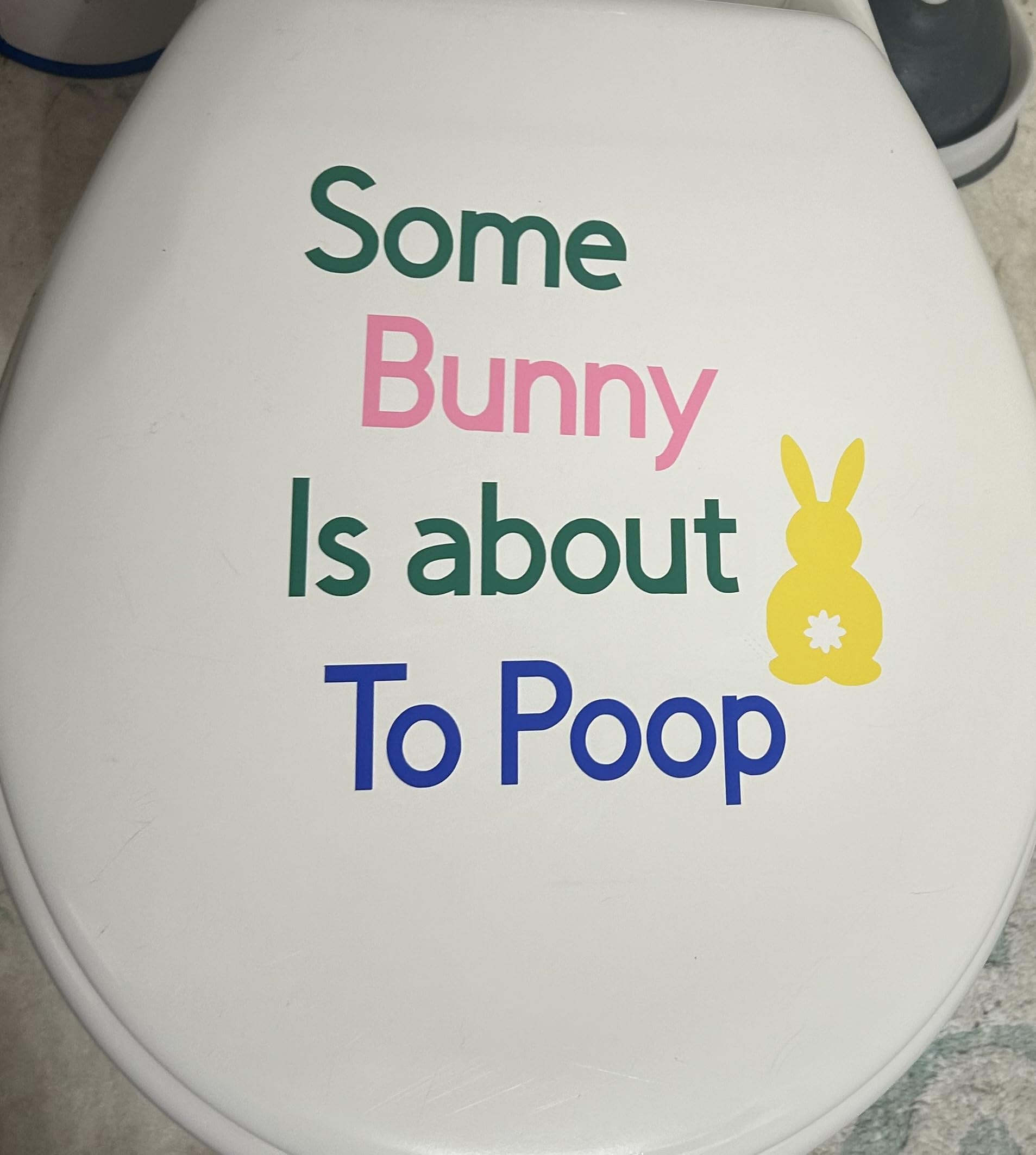 Funny Easter Toilet Seat Decals - 6.5 Inch Holiday Bathroom Stickers for Easter Decorations | Perfect for Easter Party, Home Decor & Gift Giving