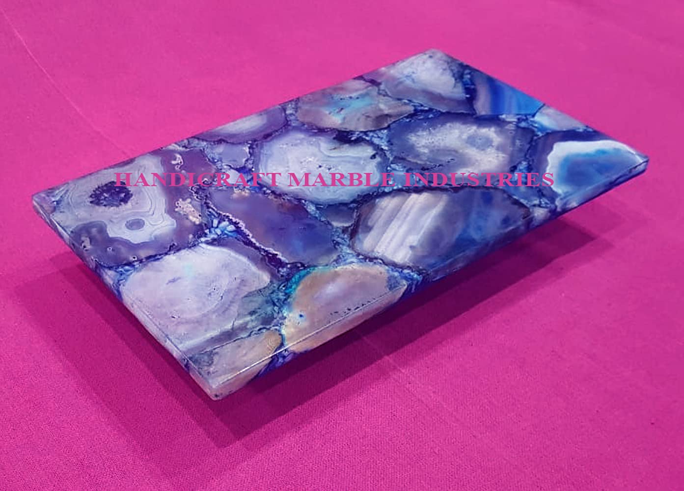 Natural Agate Serving Plate - Elegant Cheese Board, Butter Platter & Cake Stand | Unique Christmas Gift for Mom, Wife & Sister 2024 | Perfect for Dinner Parties, Tea Time & Holiday Entertaining