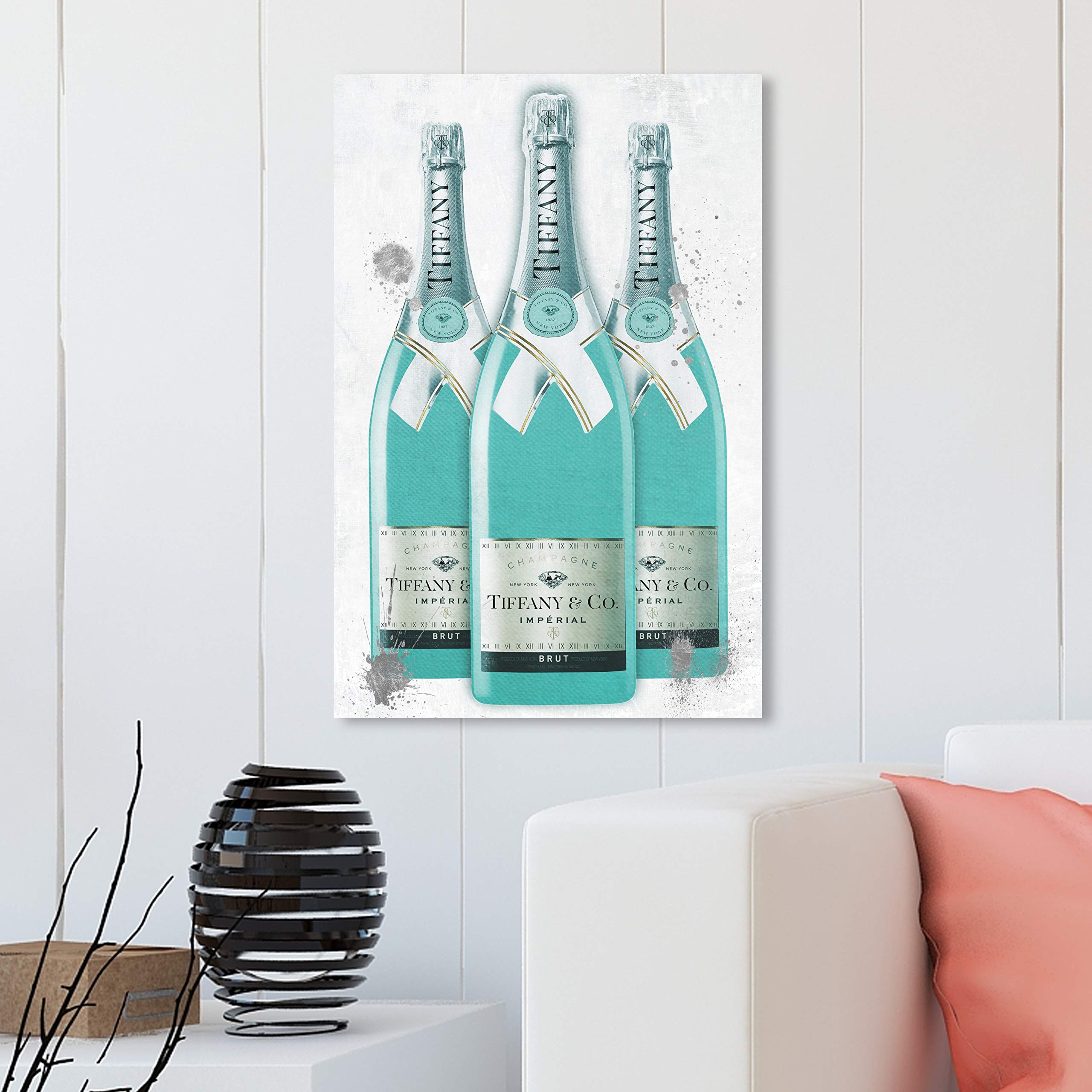 Oliver Gal Artist Co. 'Diamonds and Bubbles Champagne' Fashion Glam Wall Art Canvas Prints - Perfect for Living Room, Bedroom & Office Decor