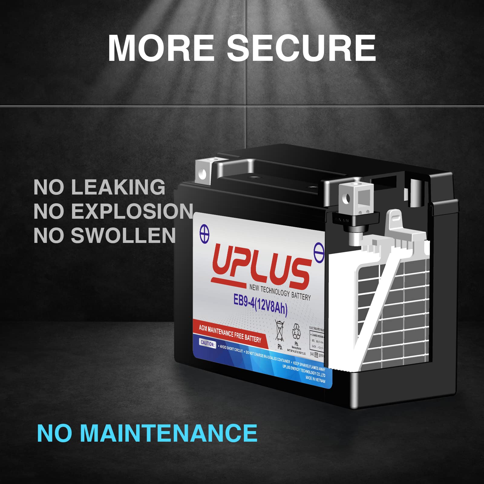 YTX9-BS Motorcycle Battery - Maintenance Free AGM Powersport Battery for ATV, Scooter & Motorcycles | Weatherproof & Vibration Resistant | Perfect for Off-Road Adventures & Daily Commuting