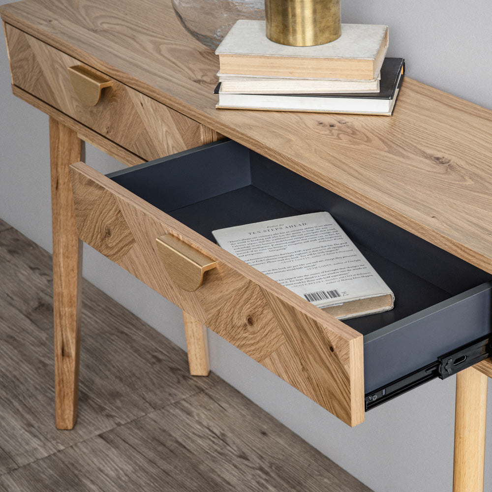 LOFTUS 47-Inch Oak Console Table - Entryway, Living Room, or Hallway Furniture for Home Decor
