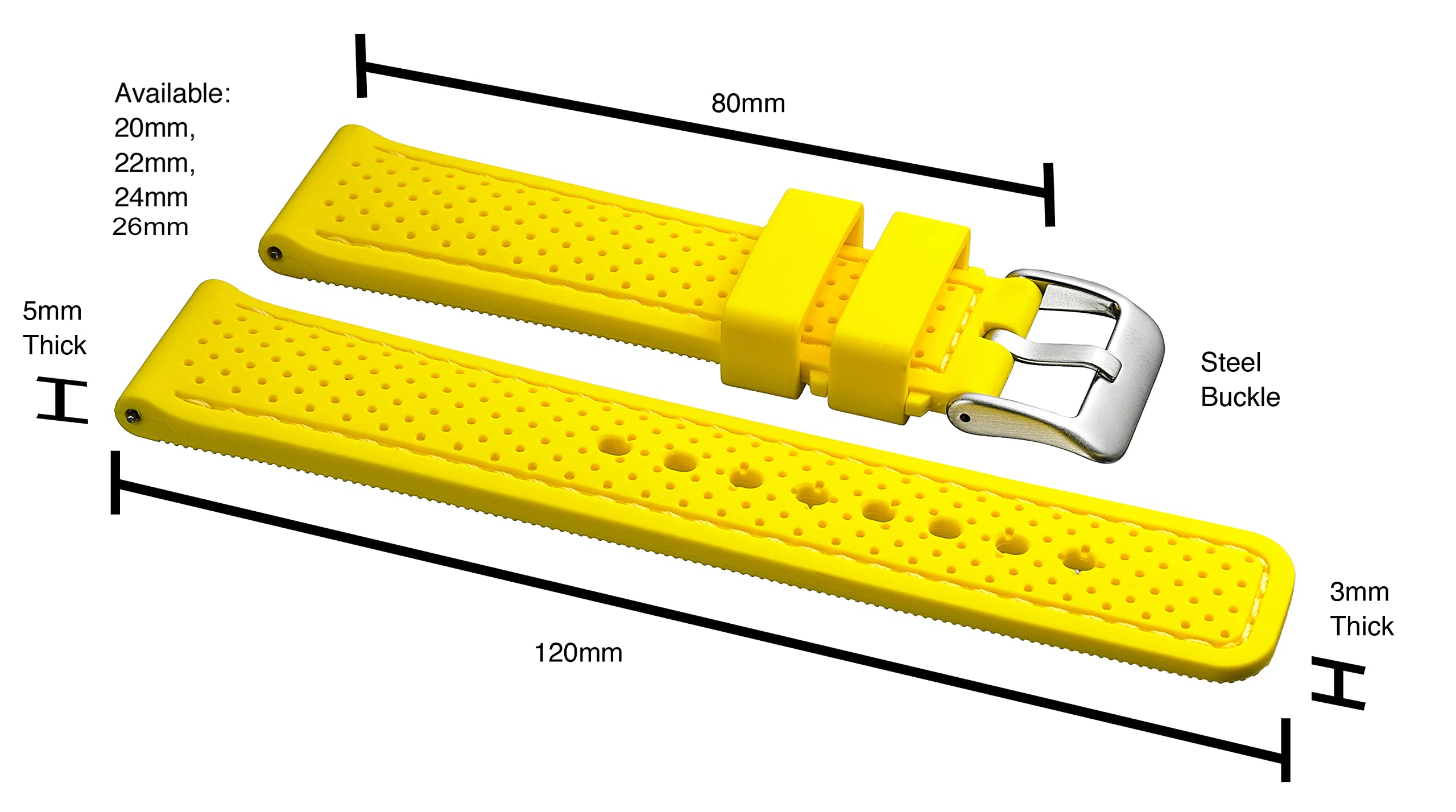 Premium Soft Silicone Adjustable Watch Band for Women & Men - Waterproof Quick Release Rubber Strap Compatible with Smartwatches & Regular Watches - Ideal for Sports, Swimming, Workouts & Everyday Wear