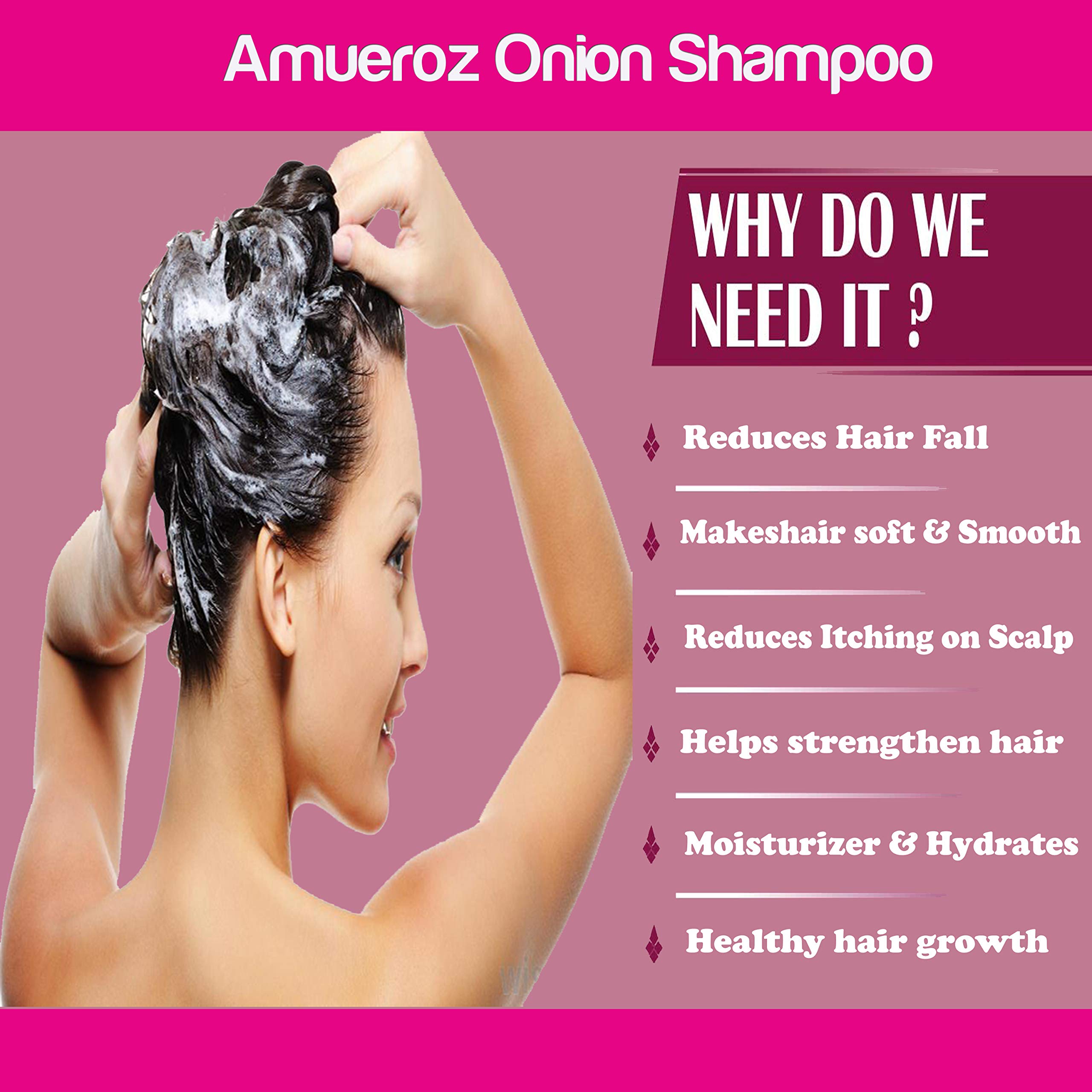 Amueroz Onion Shampoo for Hair Growth & Black Seed Hair Oil Set - 200ml Shampoo + 60ml Oil with Red Onion Extract | Natural Hair Care for Thinning Hair, Hair Loss Treatment & Scalp Health | Daily Use for Men & Women