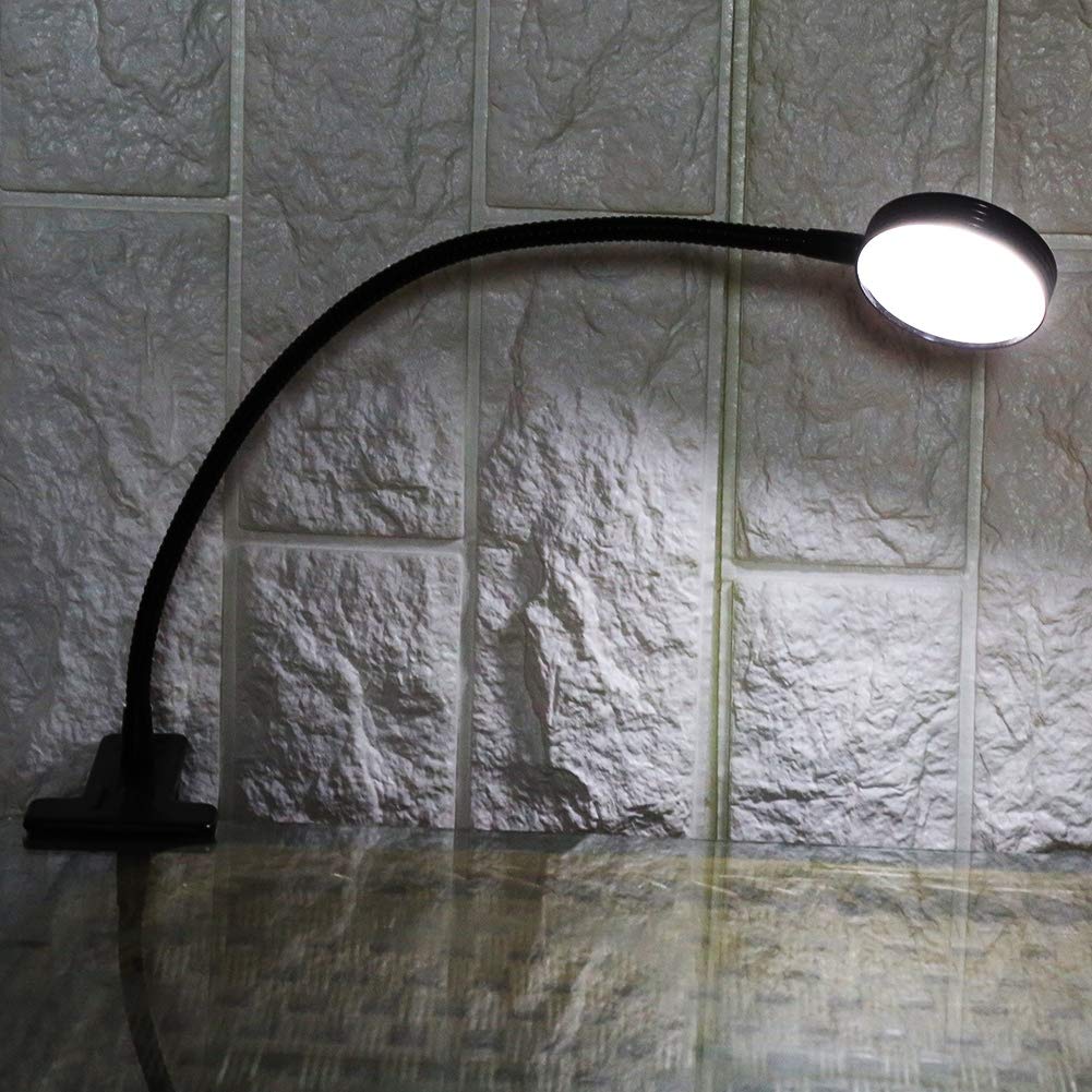 Portable USB LED Desk Lamp with Clip - Adjustable Light for Makeup, Eyebrow Tattooing, Reading, Manicure & Eyelash Extensions | Perfect for Home Office, Salon & Study (Black)