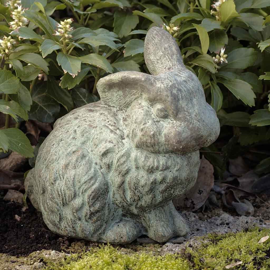 Campania International Rabbit with One Ear Up Statue - Handcrafted Garden Decor for Outdoor & Indoor Use - Perfect for Patio, Lawn, Home Decor, and Gift Giving