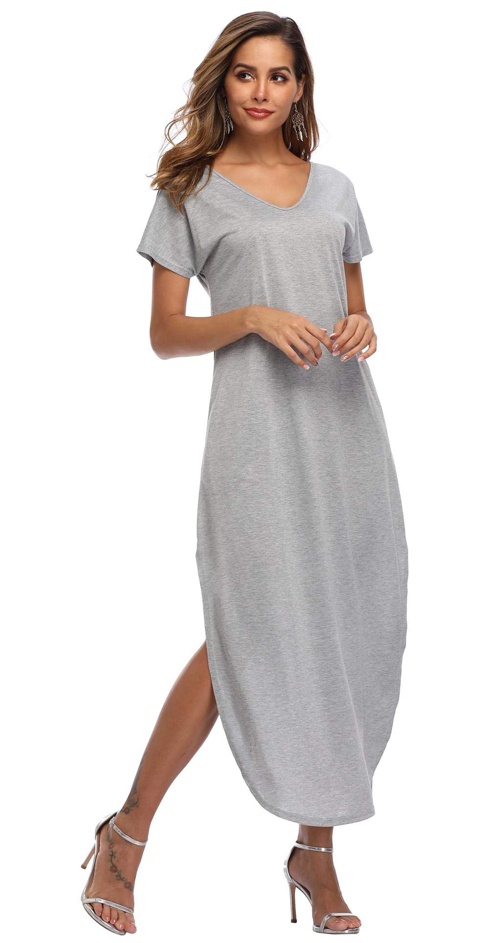 Floral Print Women's Maxi Dress - Long Casual Summer Beach Dress with Pockets | Perfect for Beach Vacations, Pool Parties & Outdoor Events
