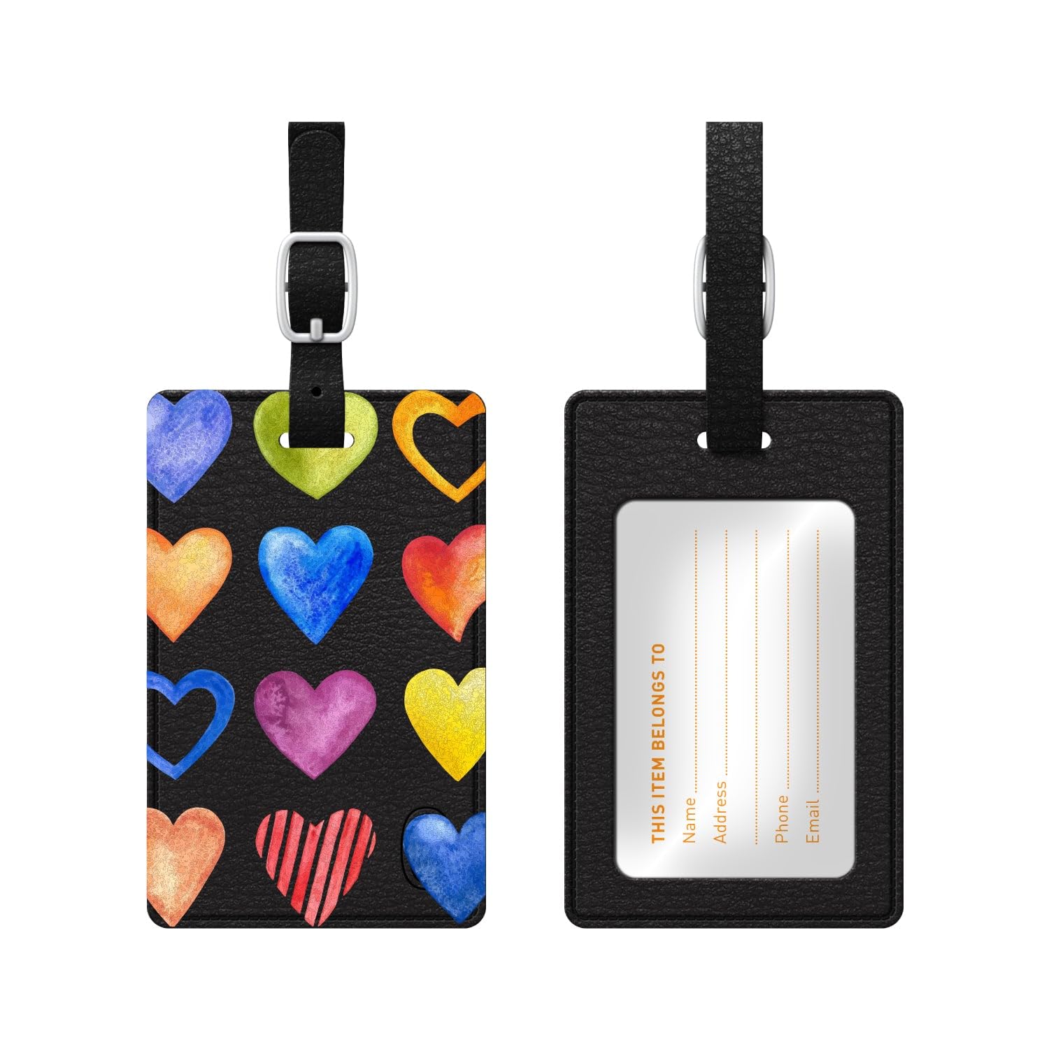 Colorful Heart-Shaped Luggage Tags - Durable & Stylish Travel Accessories for Suitcases, Bags & Backpacks | Perfect for Airports, Vacations & Business Trips