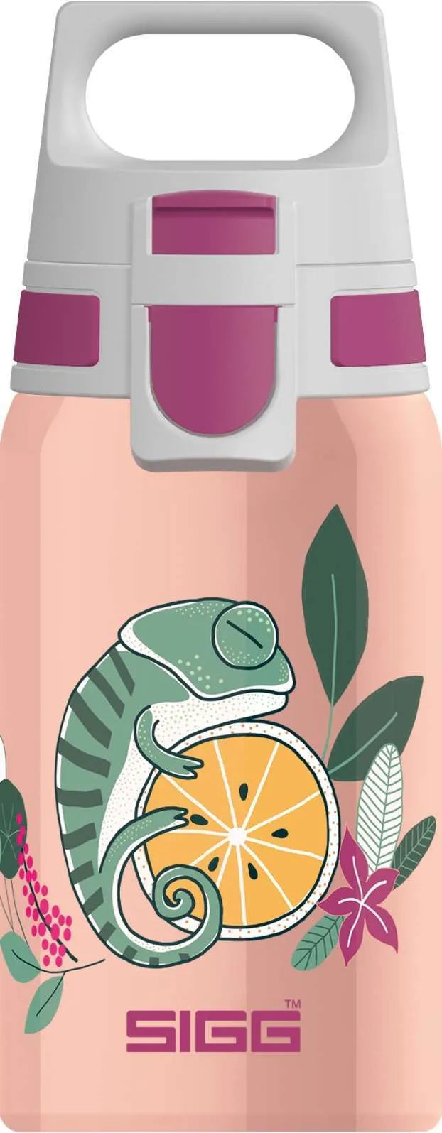 SIGG Shield One Kids 0.5L Water Bottle with Flora Design - BPA-Free, Leak-Proof Stainless Steel Bottle for School, Sports & Outdoor Activities