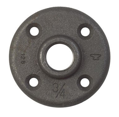 3/4 Inch FPT Black Malleable Iron Floor Flange - Heavy Duty Pipe Fitting for Plumbing, HVAC and Industrial Applications