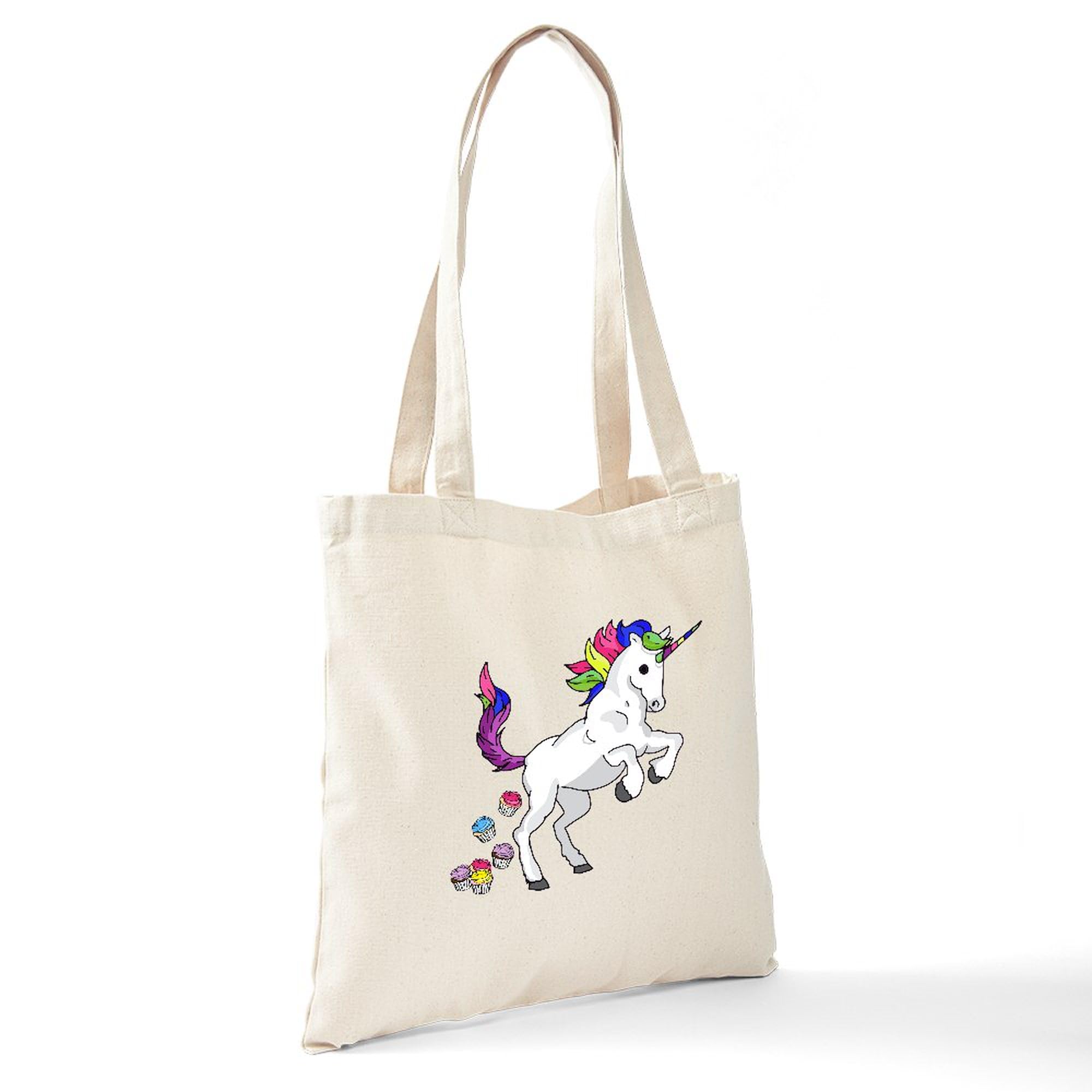 Unicorn Cupcakes Canvas Tote Bag - Eco-Friendly Reusable Shopping Bag for Women | Perfect for Groceries, Beach Trips & Work Commute