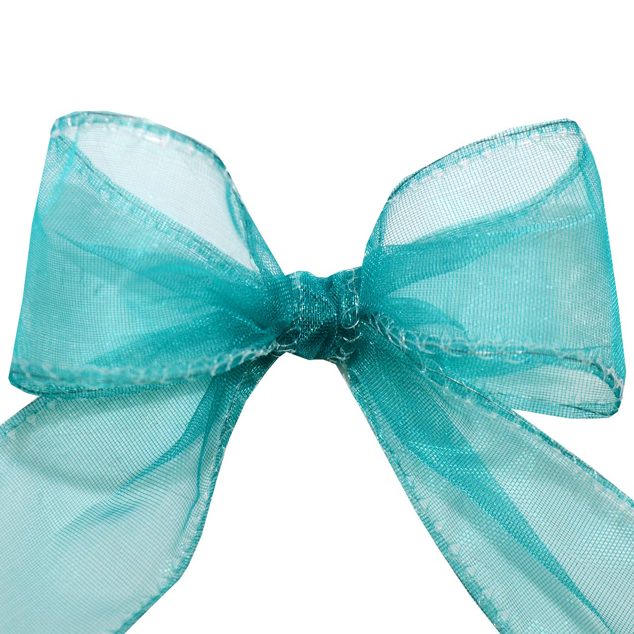 Morex 1-Inch Aqua Chiffon Ribbon with Wire Edge - 25 Yard Spool for Gift Wrapping, Wedding Decorations, DIY Crafts & Hair Bows