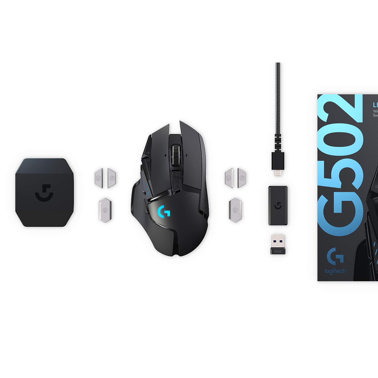 Logitech G Pro X Over-Ear Gaming Headset & G502 HERO Lightspeed Wireless Gaming Mouse - Black | Pro Gaming Setup for PC, PS5, Xbox Series X - Noise Cancelling Mic & 11 Programmable Buttons for Esports & Streaming