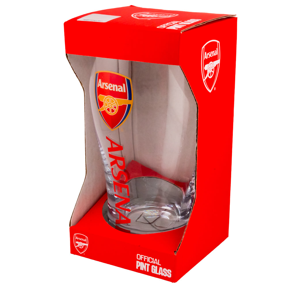 Official Arsenal FC Tulip Pint Glass - 16oz Soccer Beer Mug for Fans - Perfect for Game Day, Parties & Home Bar Decor