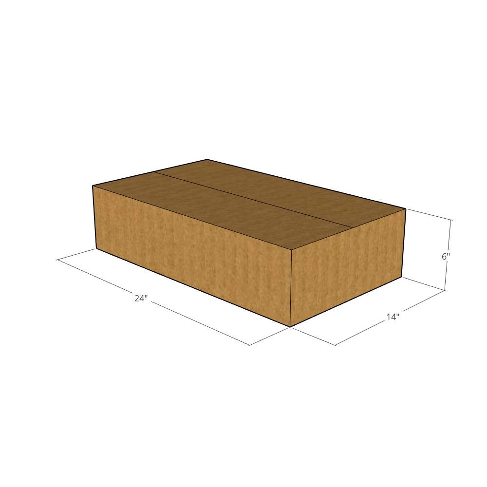 24x14x6 Inches 175 LBS ECT 32 Corrugated Shipping Boxes - Heavy Duty Moving & Storage for Ecommerce, Retail & Home Use