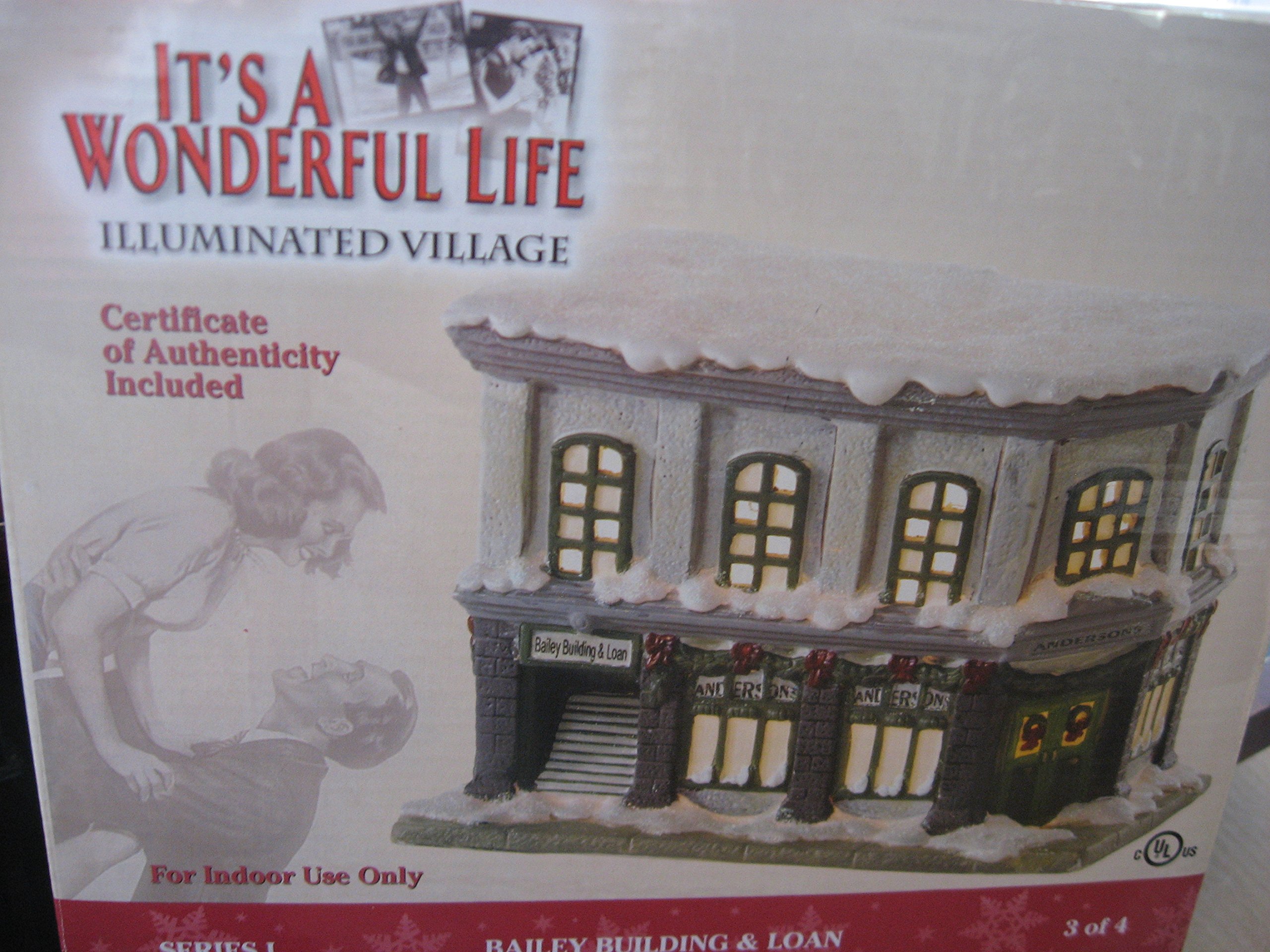 It's a Wonderful Life Illuminated Village Series - Bailey Building and Loan Collectible Christmas Decoration | Holiday Home Decor, Christmas Village Display, Festive Tabletop Decor