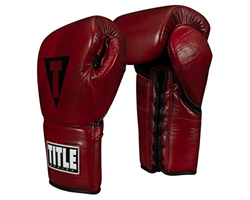 TITLE Boxing Blood Red Leather Sparring Gloves - Professional Lace-Up Boxing Gloves for Training, Heavy Bag Work & MMA | Perfect for Boxing Gyms, Home Workouts & Martial Arts Practice