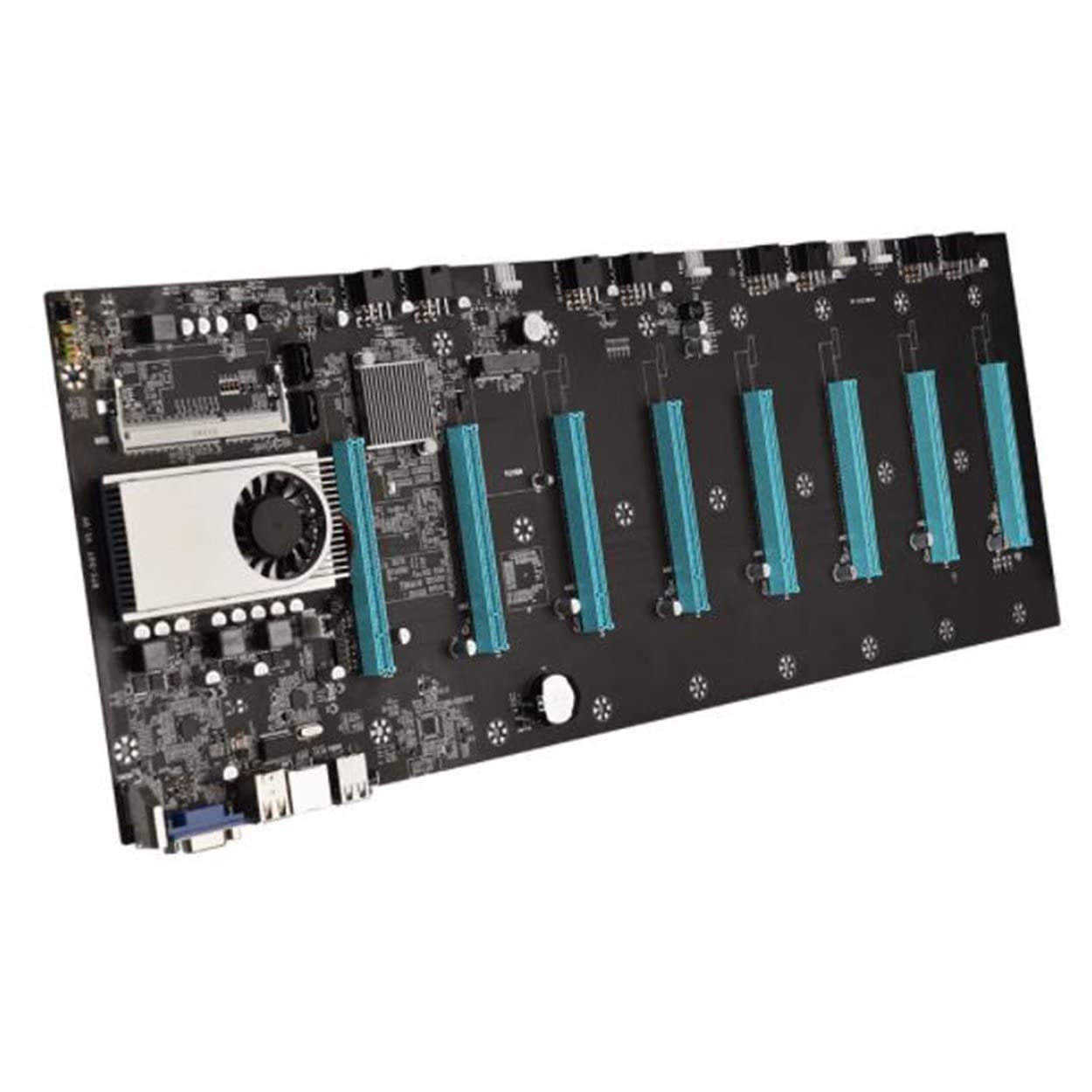 FNSCAR Multi-Graphics 8 GPU Mining Rig Frame - Large Space Desktop Mining Motherboard with 8 PCIe 16X Slots for Bitcoin, Ethereum Cryptocurrency Mining - Perfect for Home Mining Setup and Crypto Farm Operations