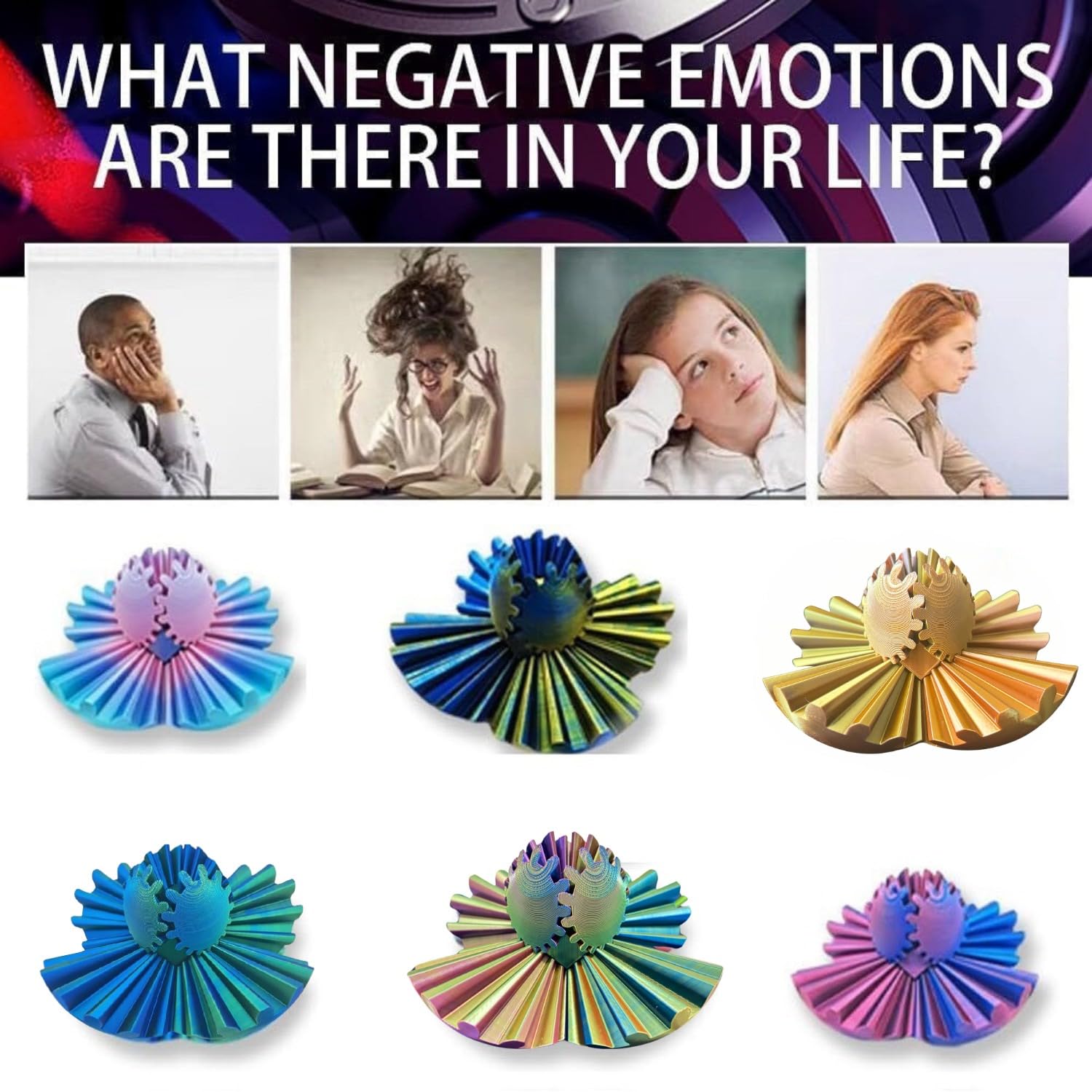 4.2in 3D Printed Gear Ball Fidget Toy - Stress Relief & Anxiety Relaxation Desk Toy for Adults & Kids (Laser Green Blue) | Perfect for Office, Classroom, Travel & ADHD Focus Aid