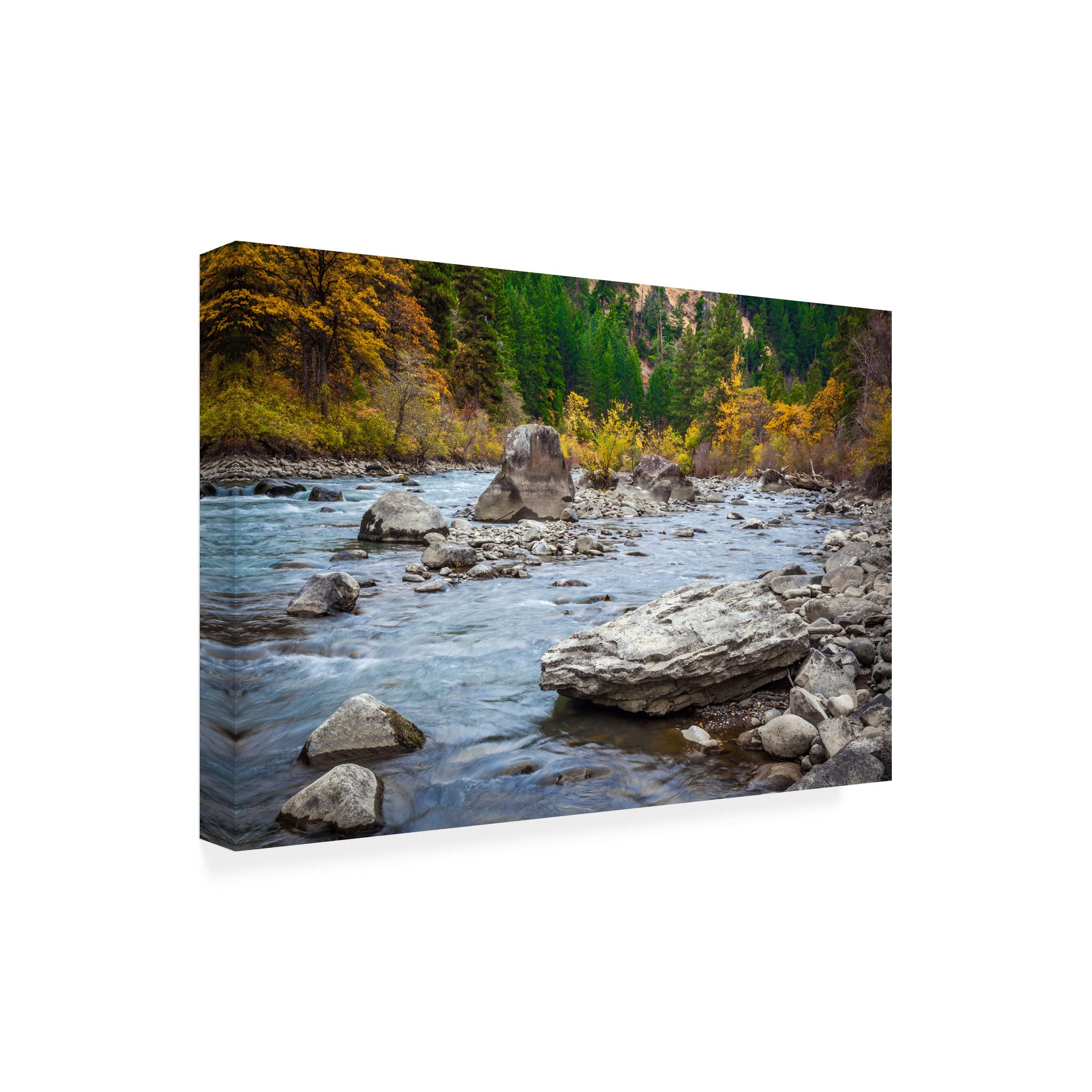 Michael Broom 'Rocky River' Landscape Canvas Wall Art Print - Nature Inspired Decor for Living Room, Bedroom & Office | Trademark Fine Art Collection