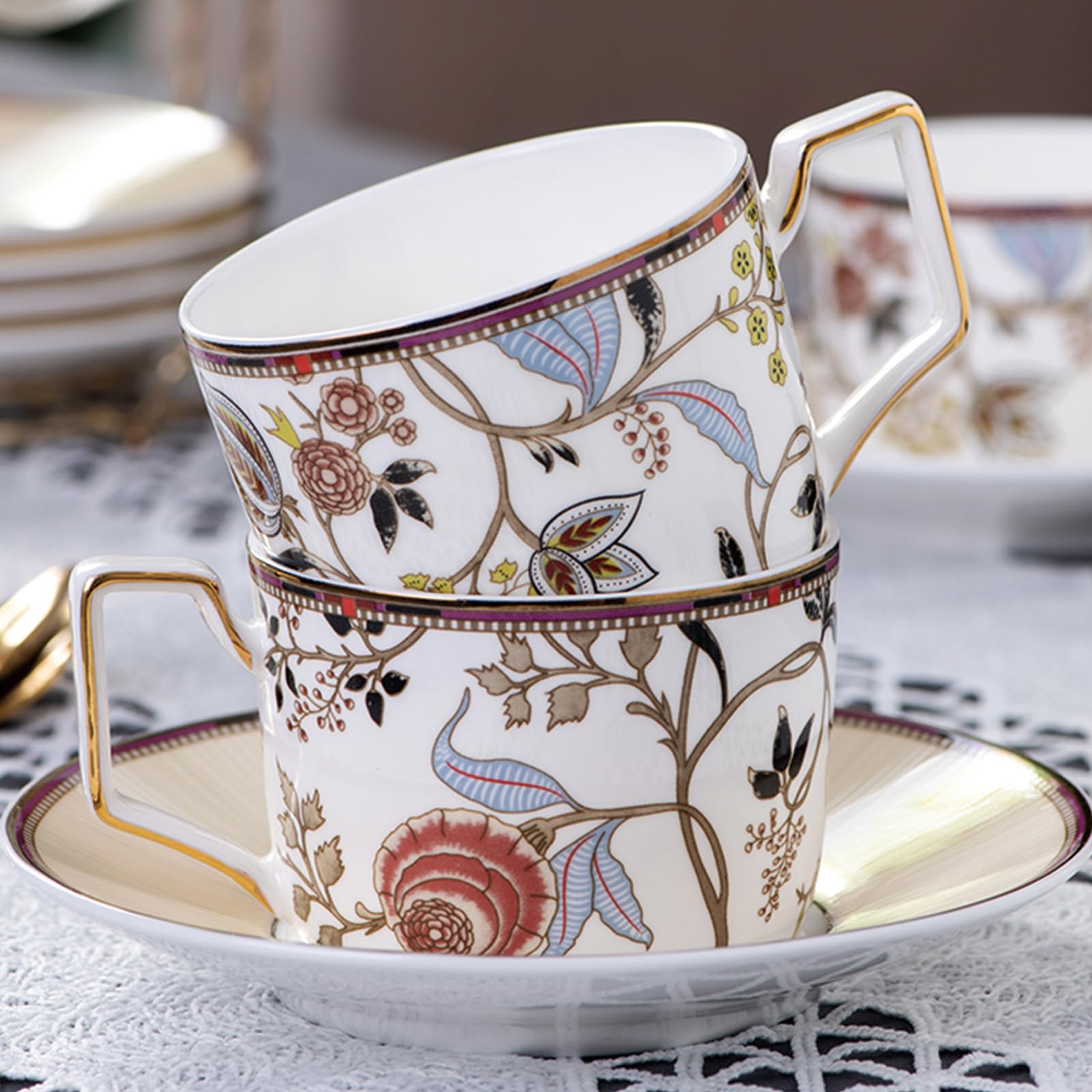 24-Piece Dinnerware Set - Scratch-Resistant Round Plates, Bowls & Cups - Microwave, Oven & Dishwasher Safe for Everyday Dining & Entertaining