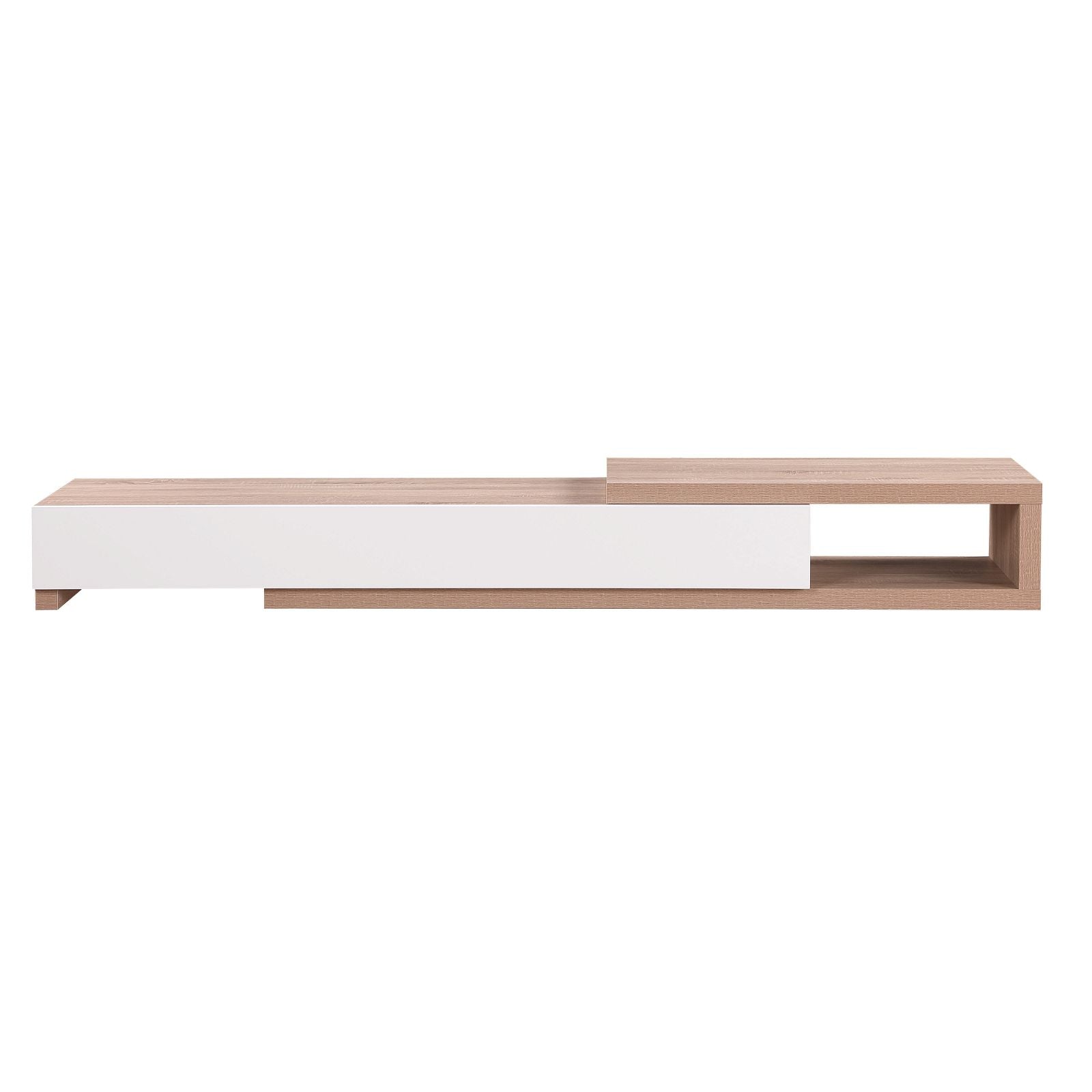 Criterion Durham Extendable TV Stand 260cm - Lowline Oak Wood Media Console for Living Room, Bedroom & Home Theater
