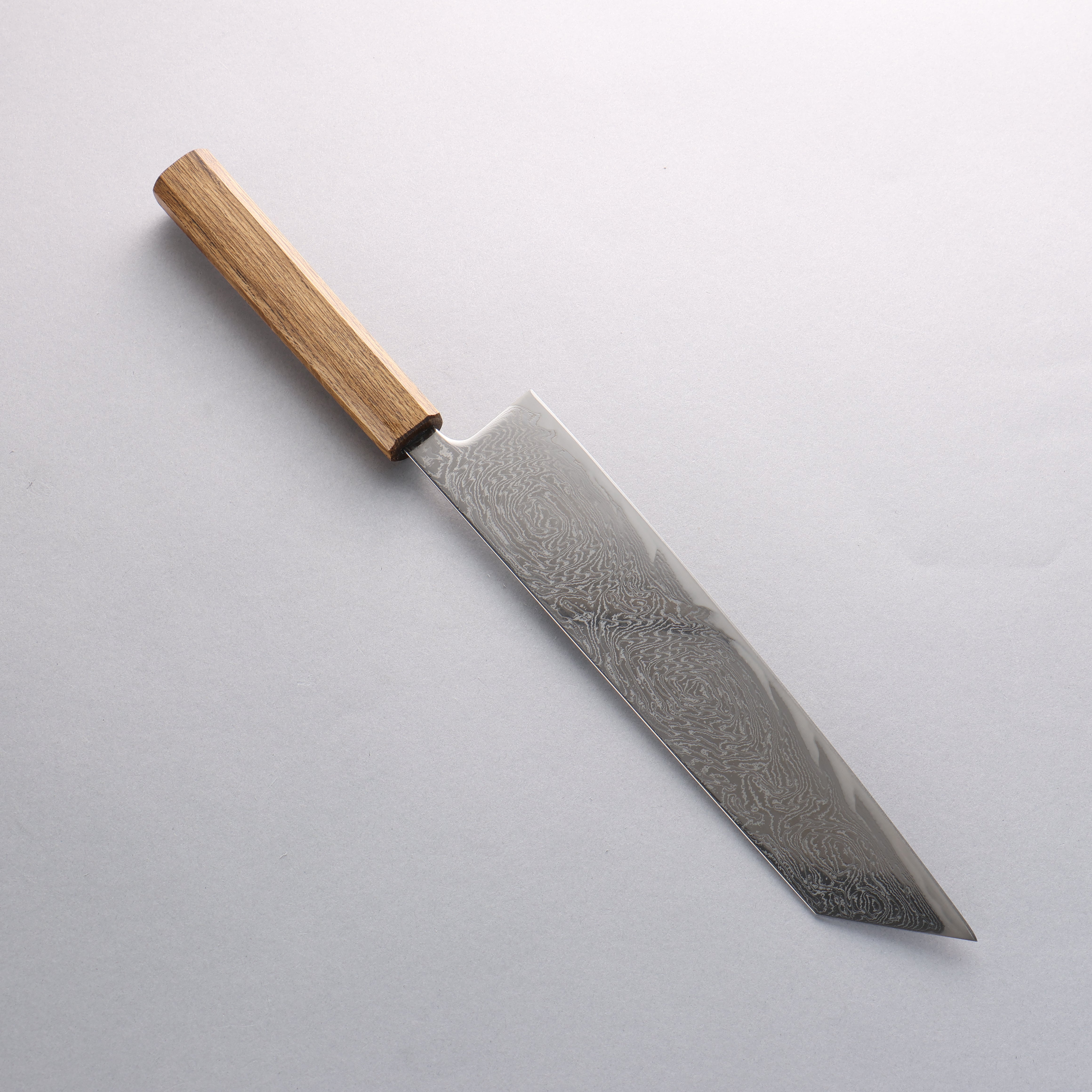 Premium AUS10 Damascus Kiritsuke Knife 240mm - Mirrored Finish, Oak Handle - Perfect for Sushi, Sashimi & Japanese Cuisine