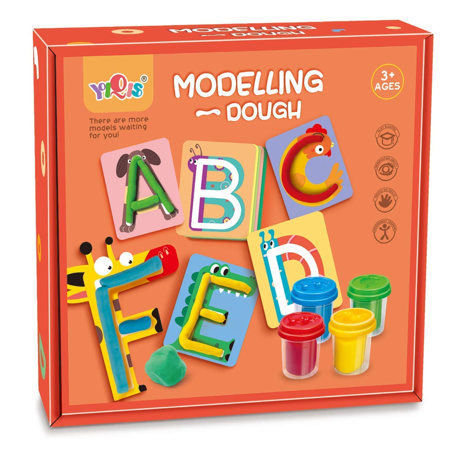 Preschool Alphabet & Shape Learning Kit with 4-Color Dough - Early Education Letter Recognition & Language Development Toy for Kids 3+ Years | Perfect for Classroom Activities & Homeschool Learning