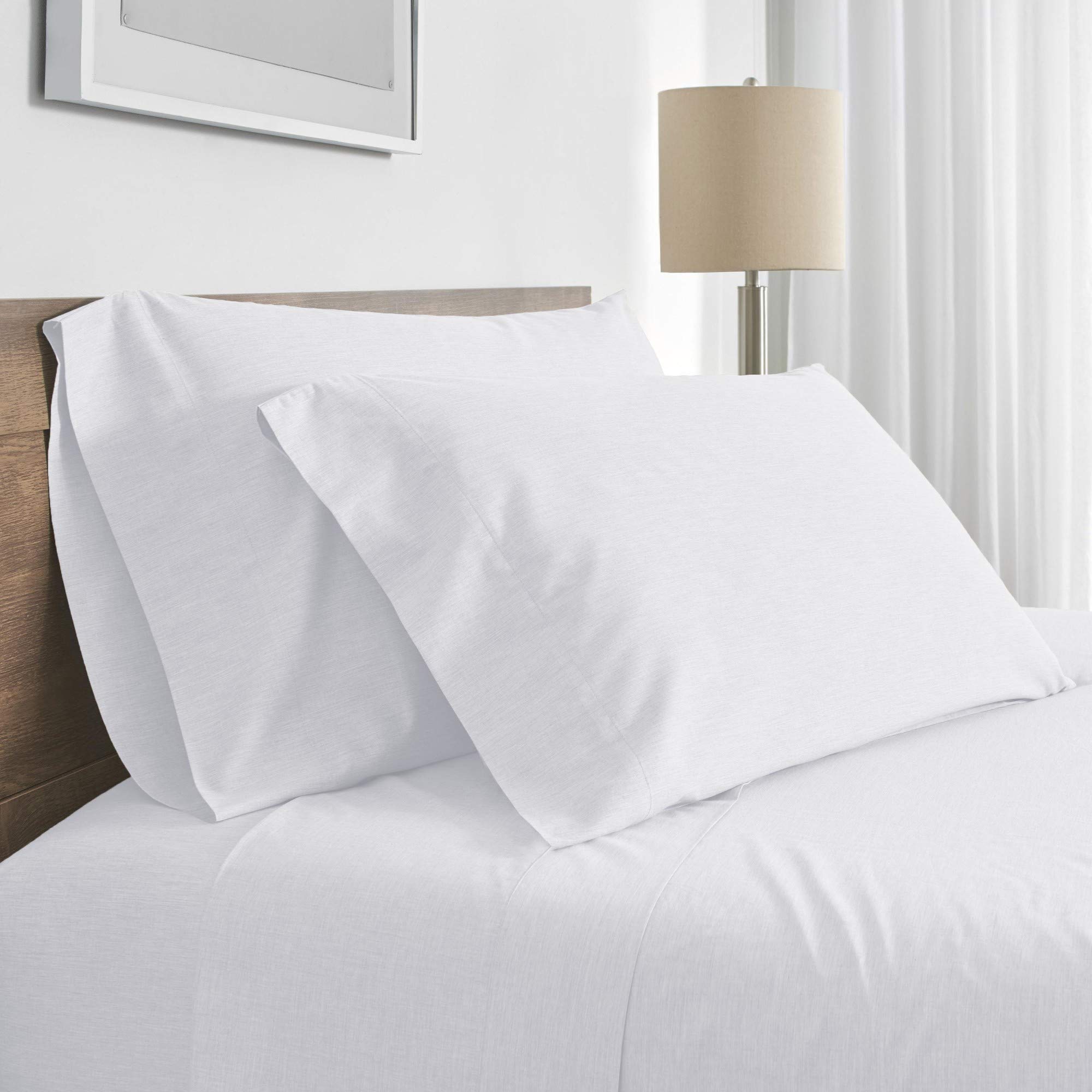 1S18824 300 Thread Count King Size Sheet Set - Premium White Bed Sheets for Luxurious Comfort & Elegant Bedroom Decor