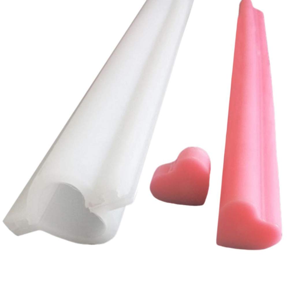 Heart-Shaped Silicone Candle Mold for DIY Candle Making - Tube Column Design for Candles, Jelly, Chocolate, Candy & Mousse Cakes - Perfect for Home Decor, Wedding Favors, and Craft Projects