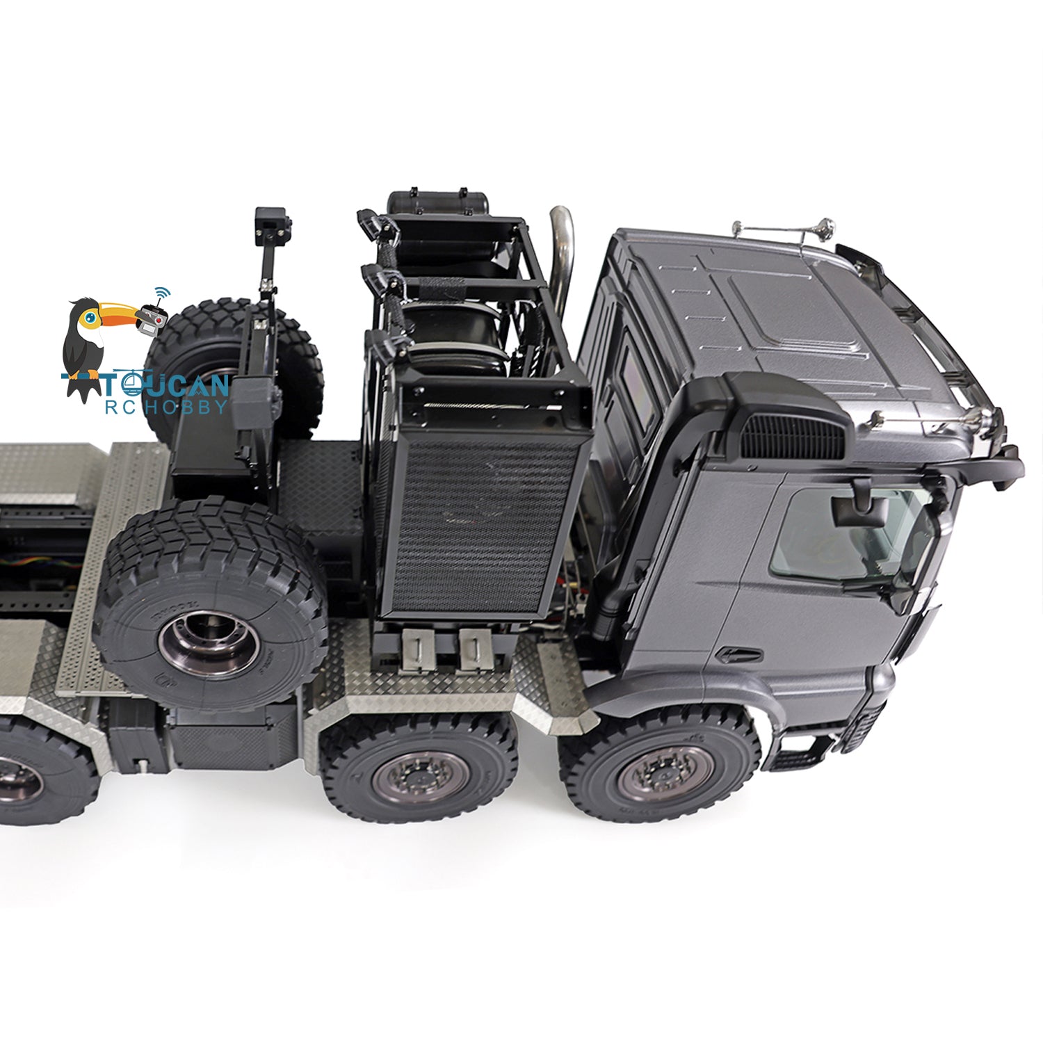 TOUCAN 1/14 Scale 8x8 Off-Road RC Tractor Truck - Metal Ready-to-Run Remote Control Model with Differential Lock Gearbox & Servo - Perfect for Hobbyists, Off-Road Racing and Backyard Adventures