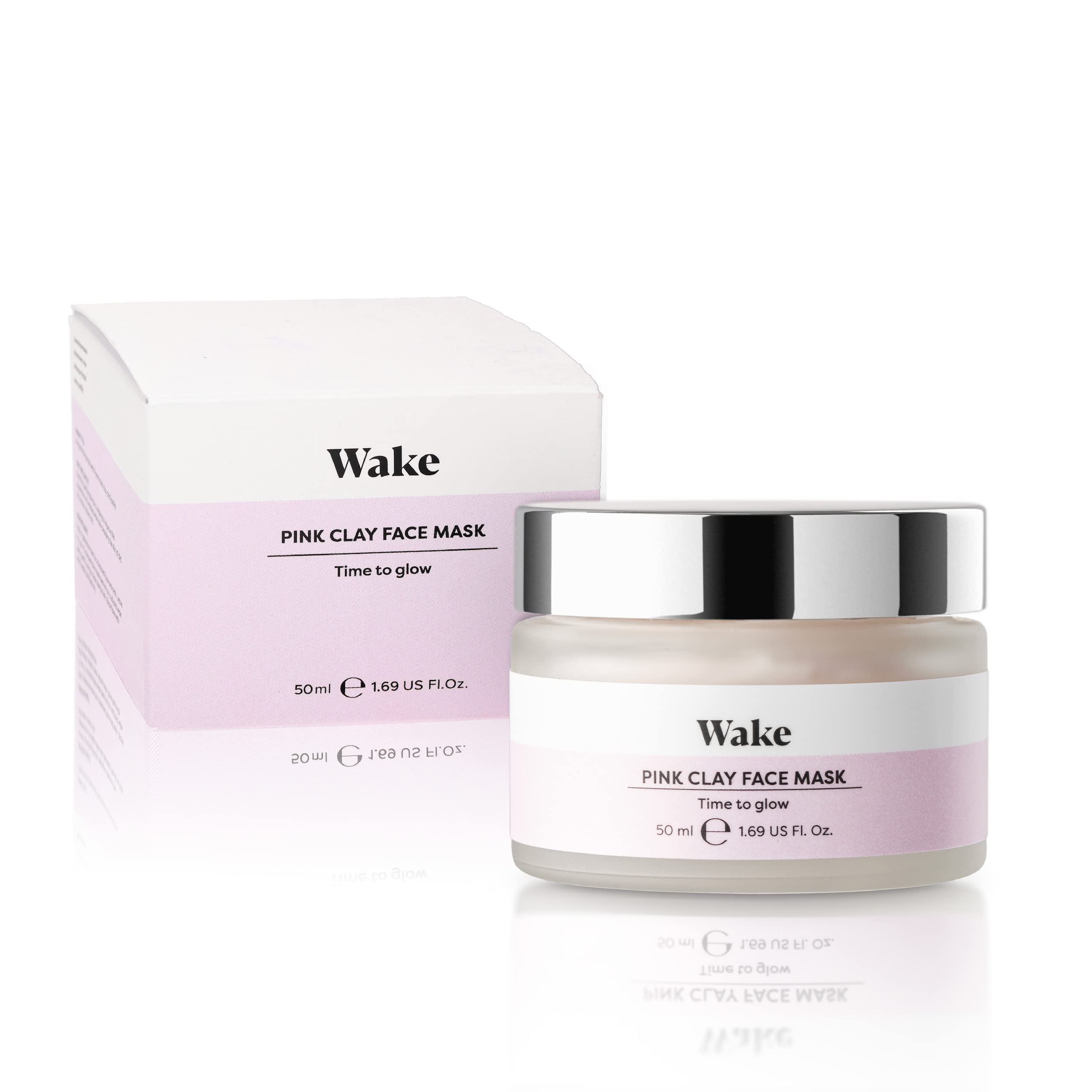 Wake Skincare Pink Clay Mask - Detoxifying Kaolin Clay Face Mask for Blackhead Removal & Pore Minimizing | Natural Beauty Skincare for Glowing Skin | Perfect for Daily Use, Spa Nights & Self-Care Routines