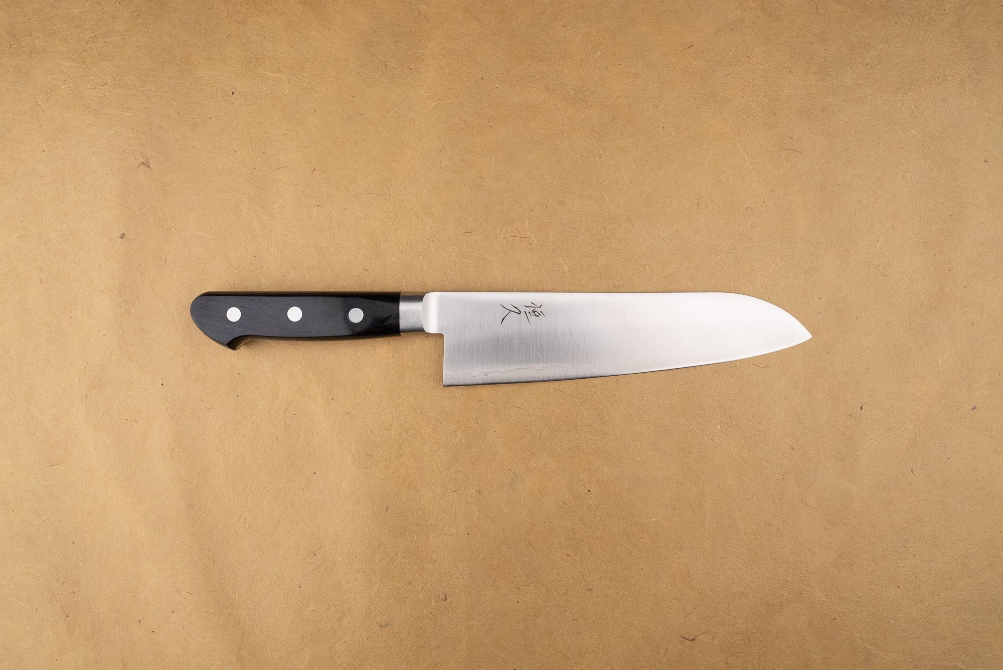 Tsunehisa 440C Sanjuni Western Santoku Knife 180mm - High Carbon Stainless Steel Kitchen Knife for Slicing, Dicing, and Chopping - Perfect for Home Chefs and Professional Cooking