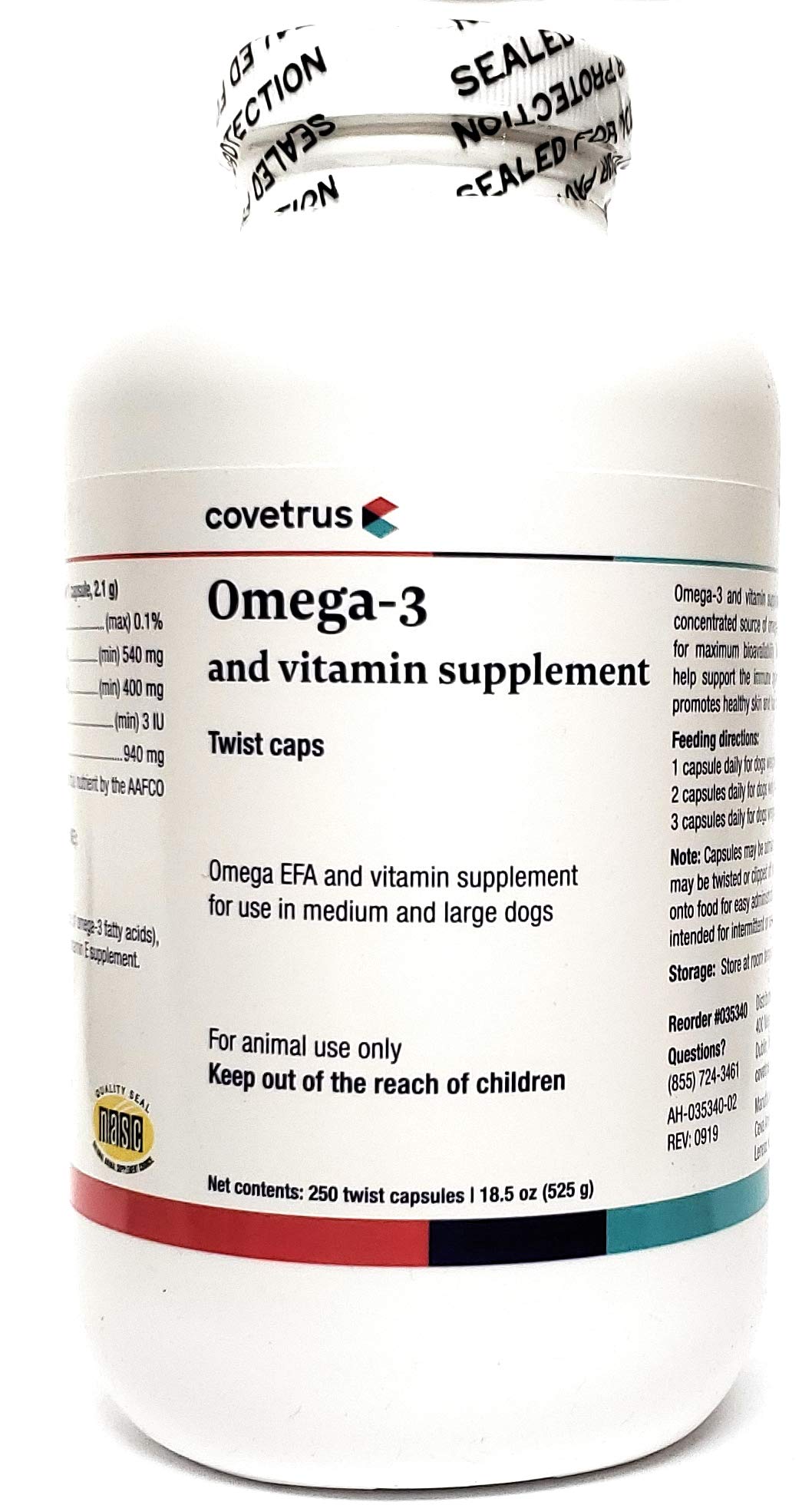 Omega-3 Fish Oil & Vitamin Supplement Soft Chews for Medium & Large Dogs - 250 Count - Supports Joint Health & Shiny Coat - Perfect for Active Dogs & Senior Canines