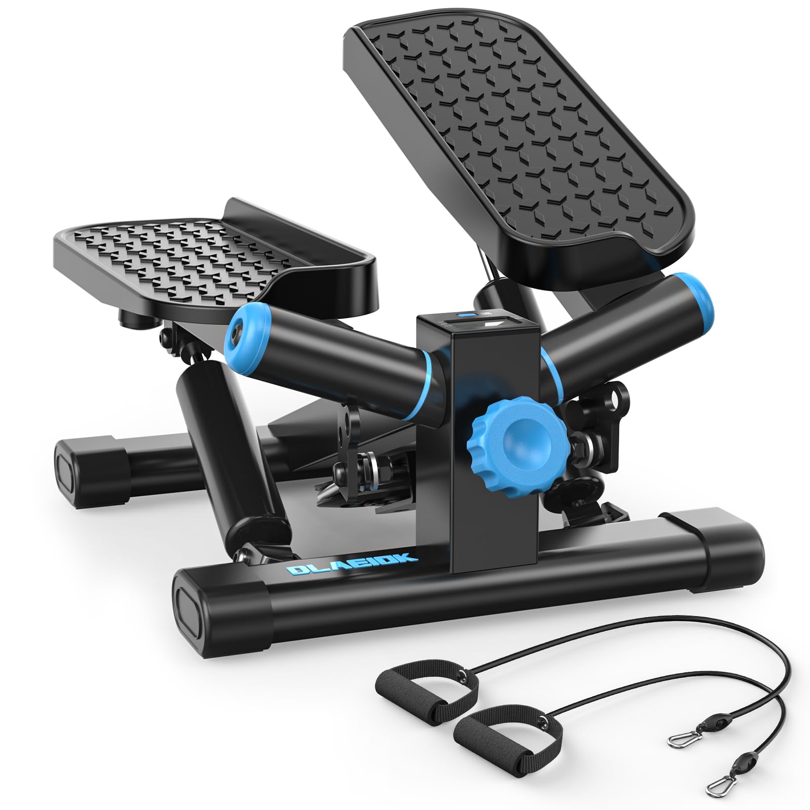 Twist Stepper for Home Workout - 350LBS Capacity Mini Stair Stepper with Resistance Bands & LCD Monitor - Perfect for Cardio, Leg Toning & Indoor Fitness Training
