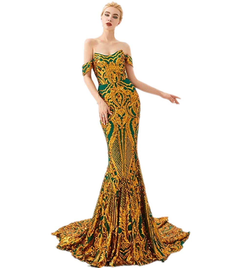 Mermaid Sequined Prom Dress for Women - Elegant Evening Gown with Shimmering Beads for Parties, Dances & Special Occasions | Perfect for Prom Night, Homecoming & Formal Events