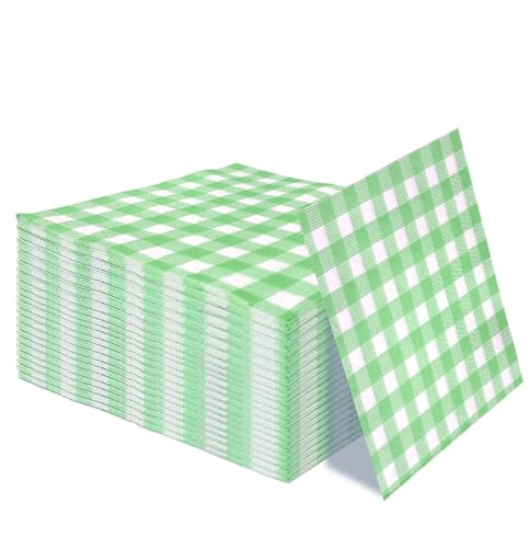 Green Gingham Napkins