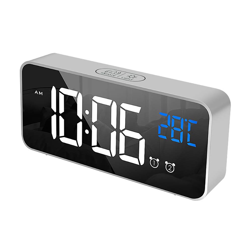 Valcatch Large LED Digital Alarm Clock with Temperature Display - 13 Alarm Sounds, USB Charging Port, 4-Level Brightness Adjustable, Snooze & Dual Alarm Function - Perfect for Bedroom, Office, Travel, and Nightstand Use
