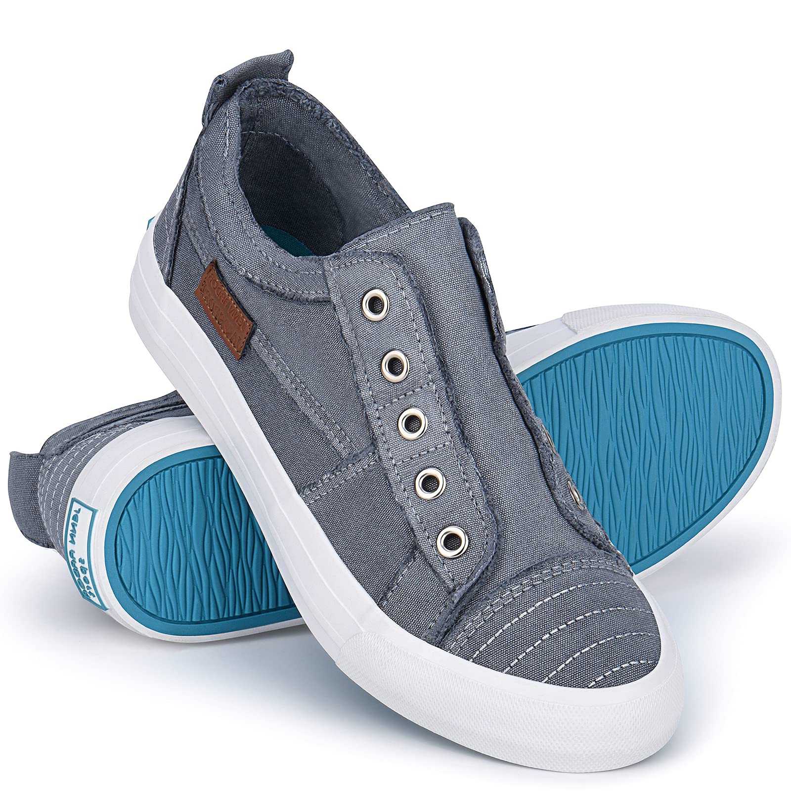 Women's Canvas Sneakers - Low Top Slip-On Casual Shoes by JENN ARDOR | Comfortable & Stylish for Everyday Wear, Walking, and Light Exercise