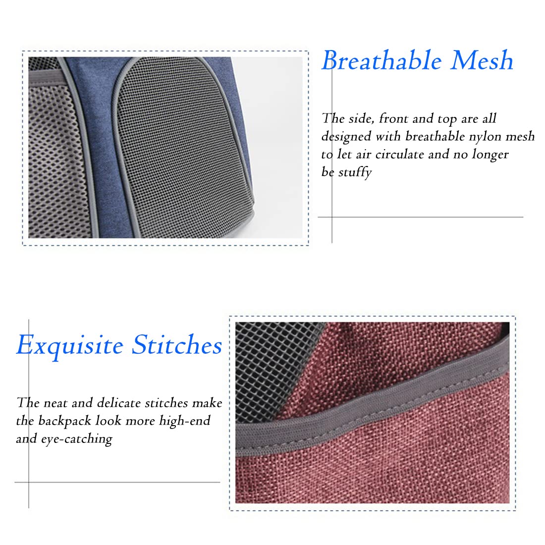 Breathable Pet Carrier Backpack for Dogs & Cats - Portable Travel Bag for Autumn & Winter Outings - Perfect for Hiking, Shopping & Vet Visits