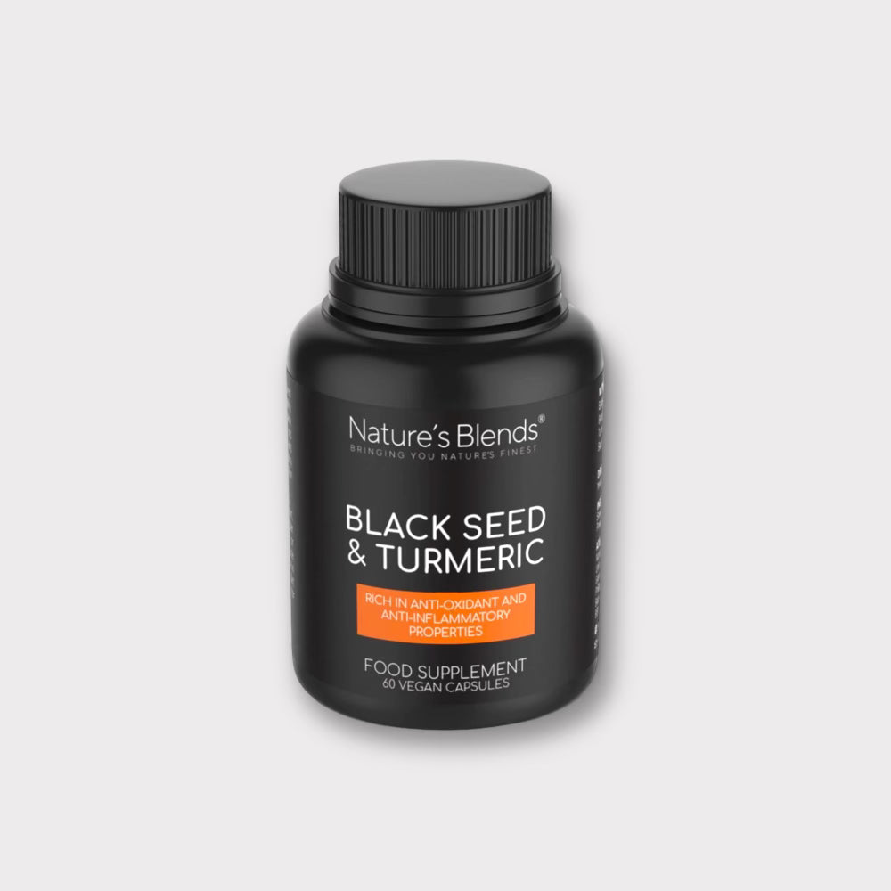 Black Seed & Turmeric Vegan Capsules - Organic Herbal Supplement for Immune Support & Joint Health - Perfect for Daily Wellness & Detox Routine