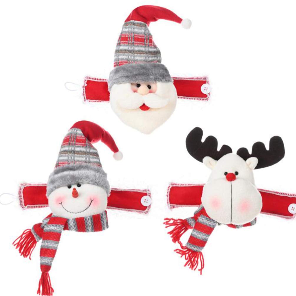 Amosfun Santa Claus Curtain Clip Holder - Christmas Plush Curtain Hooks for Holiday Decor, Festive Bedroom Ornaments, Kids Room Decorations - Perfect for Christmas Tree Skirt, Window Treatments & Holiday Home Decor