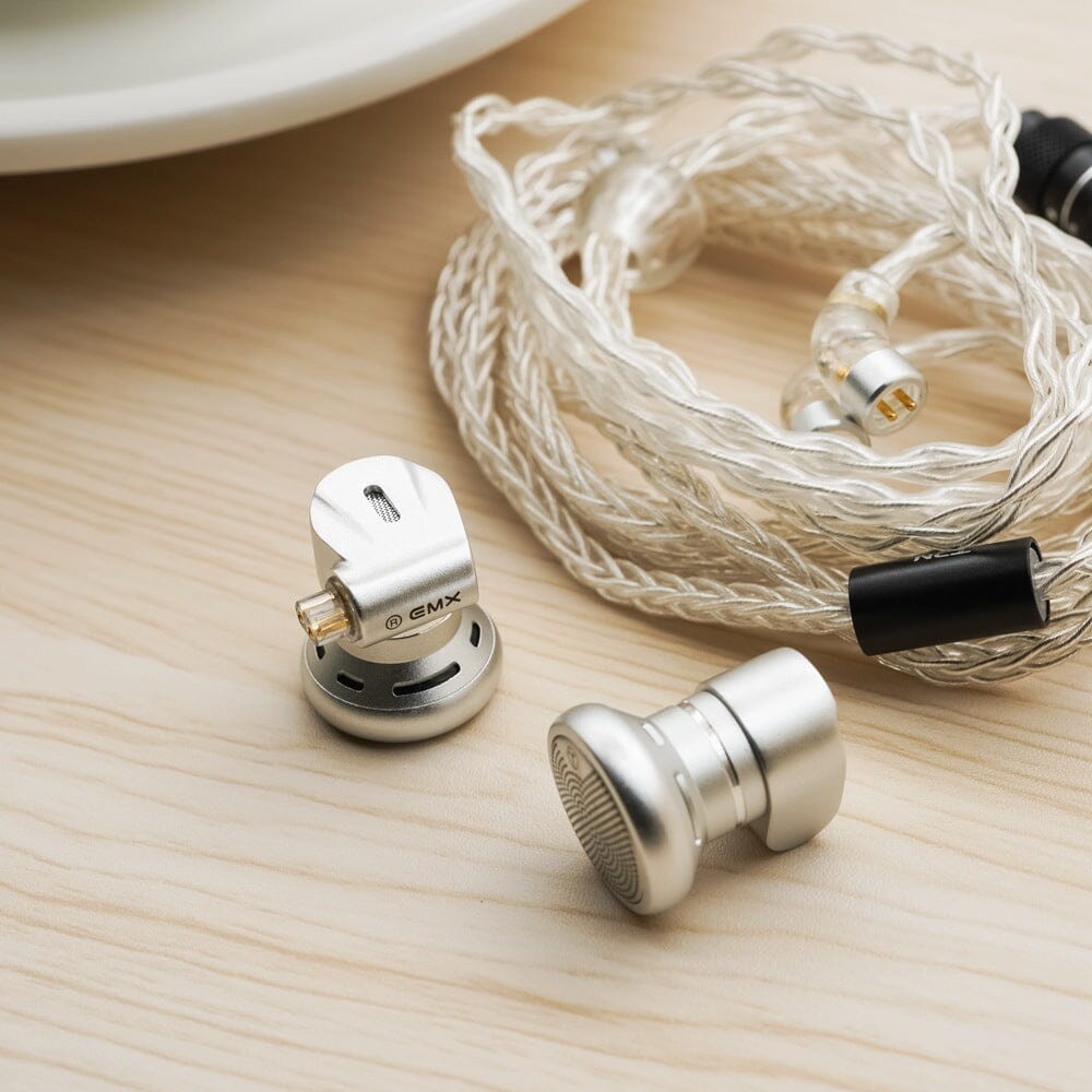 TRN EMX Flagship Audiophile Dynamic Driver Flat Head Earphones - High Fidelity Sound for Music Lovers, Studio Monitoring & Gaming