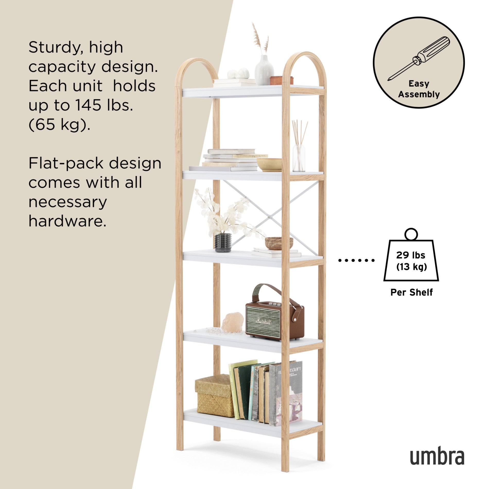 Bellwood 5 Tier Shelf - Sturdy Metal Storage Organizer for Home, Office, or Garage - Perfect for Books, Toys, Kitchen Supplies & More